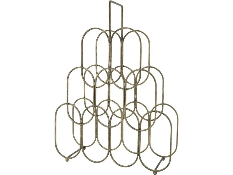 Chic Antique Weinflaschenhalter für 9 Flaschen Messing