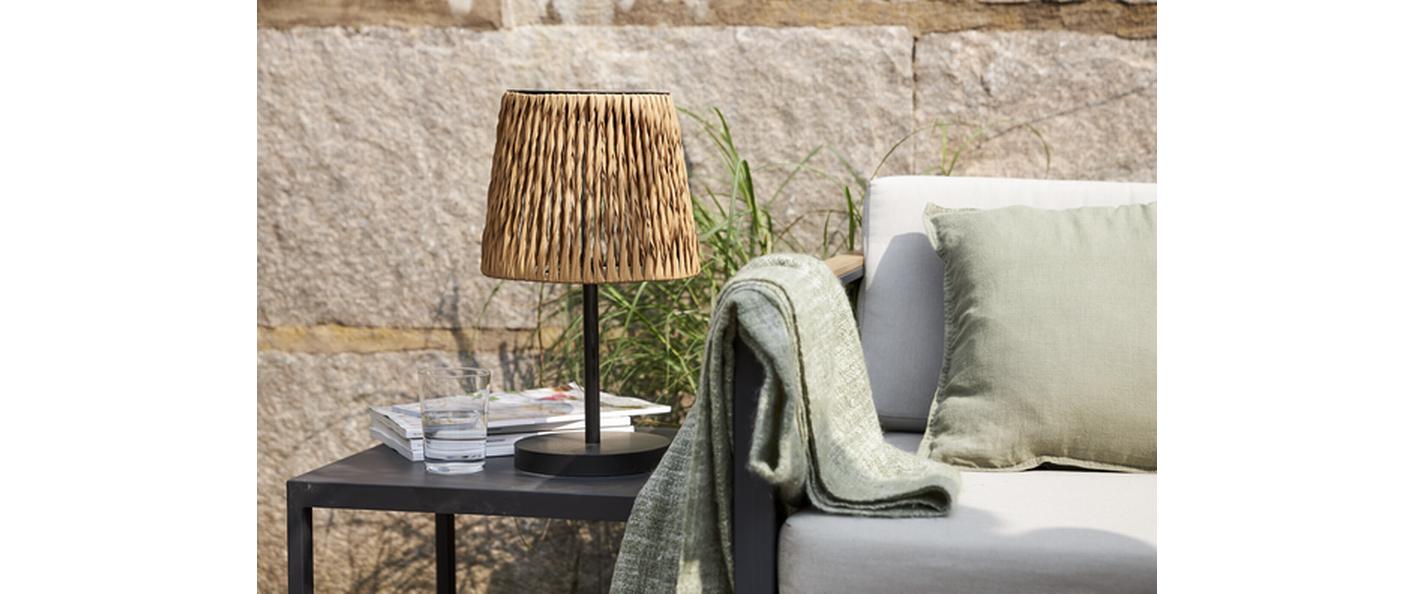 Star Trading Tischleuchte Solar Cesta, 48 cm, Braun/Schwarz