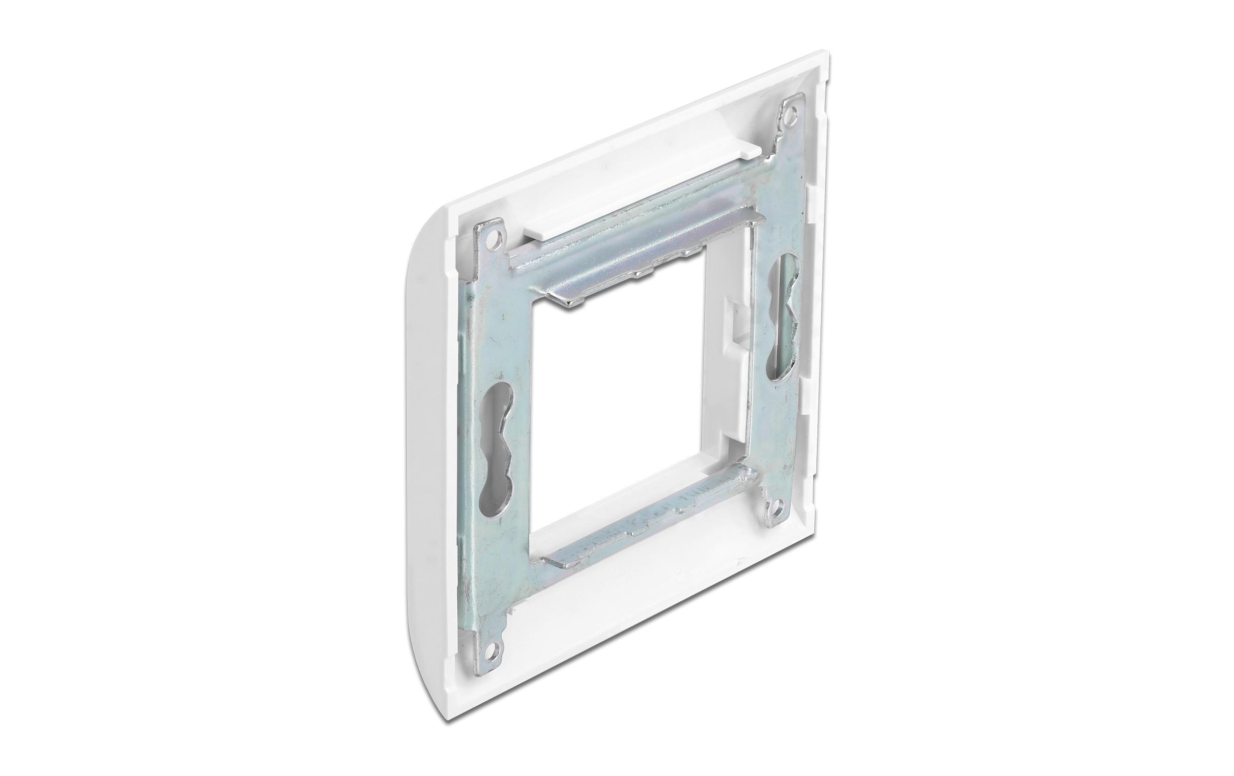 Delock Easy 45 Modulträger mit Abdeckrahmen 80 x 80 mm, Weiss