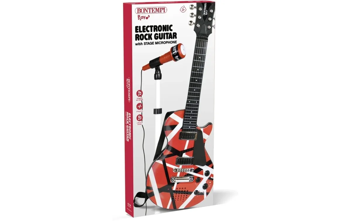 Bontempi Rockgitarre mit Standmikrofon Rot Bontempi Rockgitarre mit Standmikrofon Rot