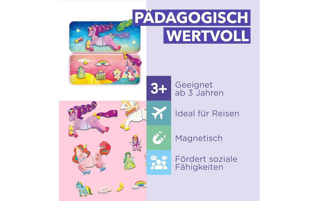 mierEdu Kinderspiel Reise-Magnetspielbox – Einhorn