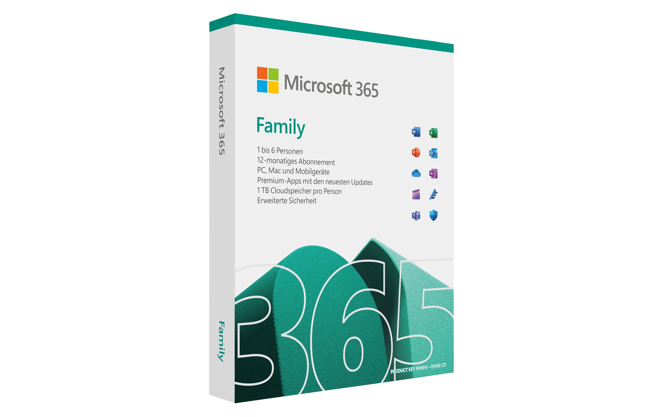 Microsoft 365 Family Box, 6 User, Deutsch