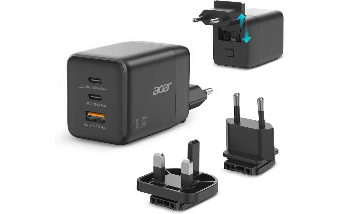 Acer Netzteil AC-Adapter 100W 2x USB-C, 1x USB-A Acer Netzteil AC-Adapter 100W 2x USB-C, 1x USB-A