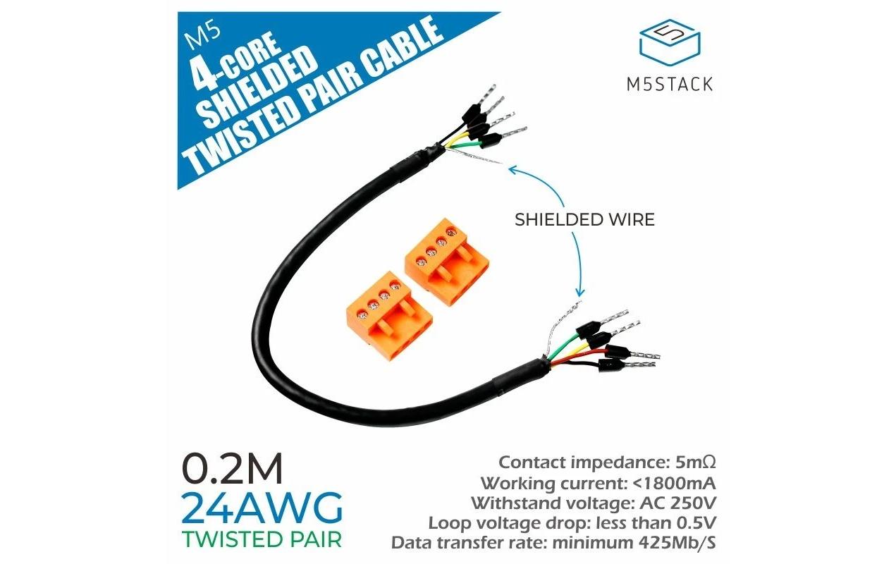 M5Stack Kabel 24 AWG 4-Core Twisted Pair 0.2 m