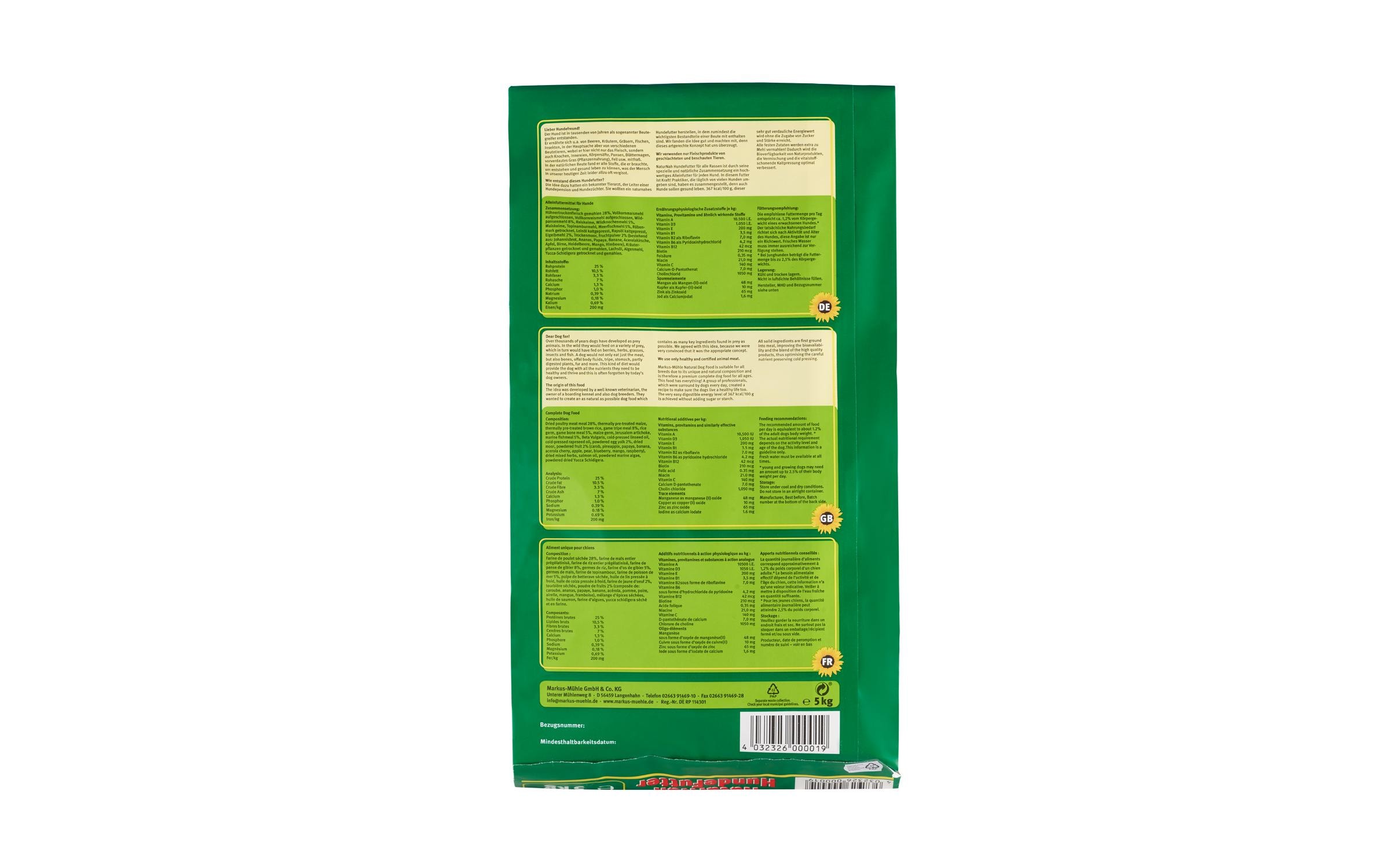 Markus Mühle Trockenfutter Dog NaturNah, 5 kg