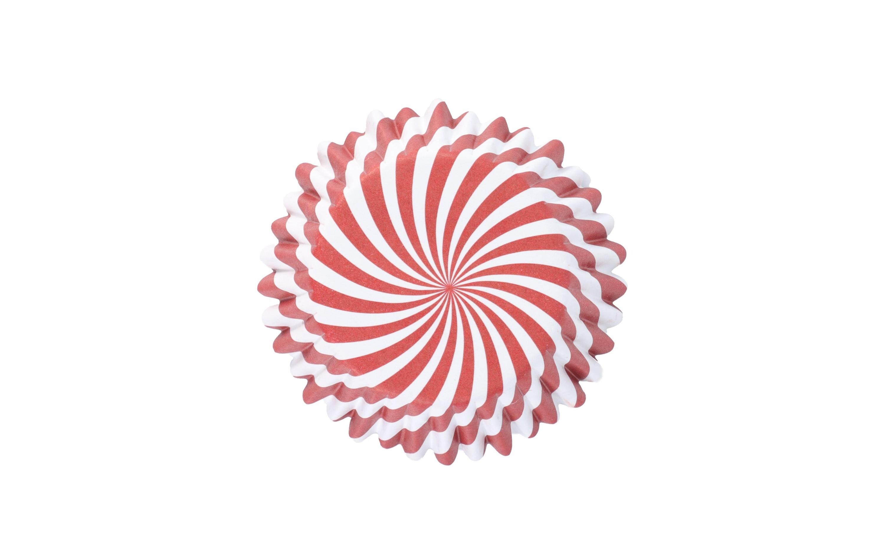 PME Muffin-Backform Zuckerstange 30 Stück, Rot/Weiss