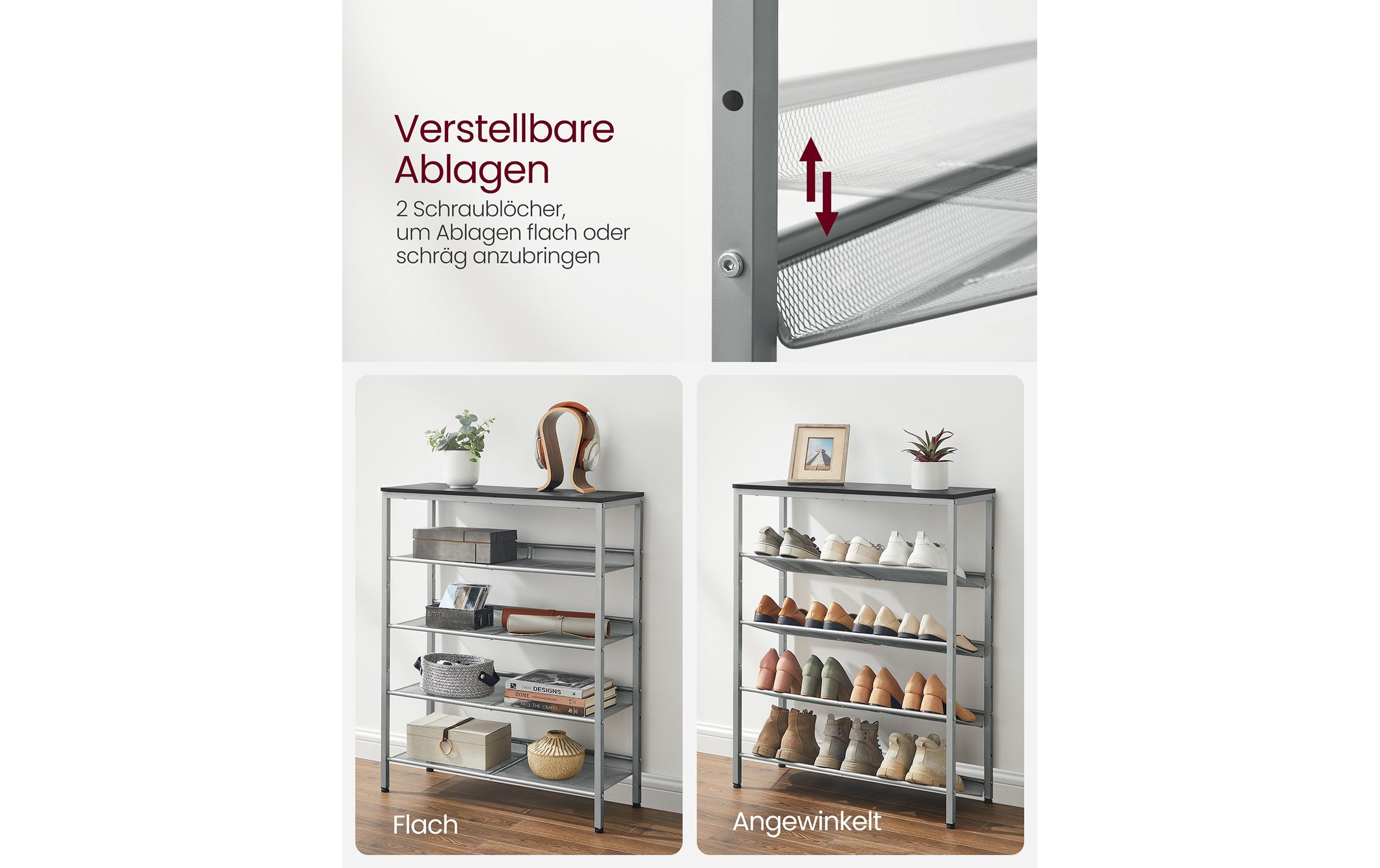 VASAGLE Schuhregal 93 x 75 x 30 cm, Grau