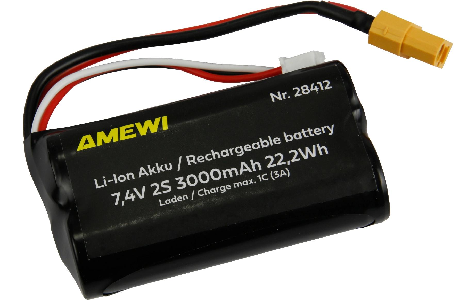 Amewi RC-Akku Li-Ion 2S 7.4 V 3000 mAh XT60 Amewi RC-Akku Li-Ion 2S 7.4 V 3000 mAh XT60