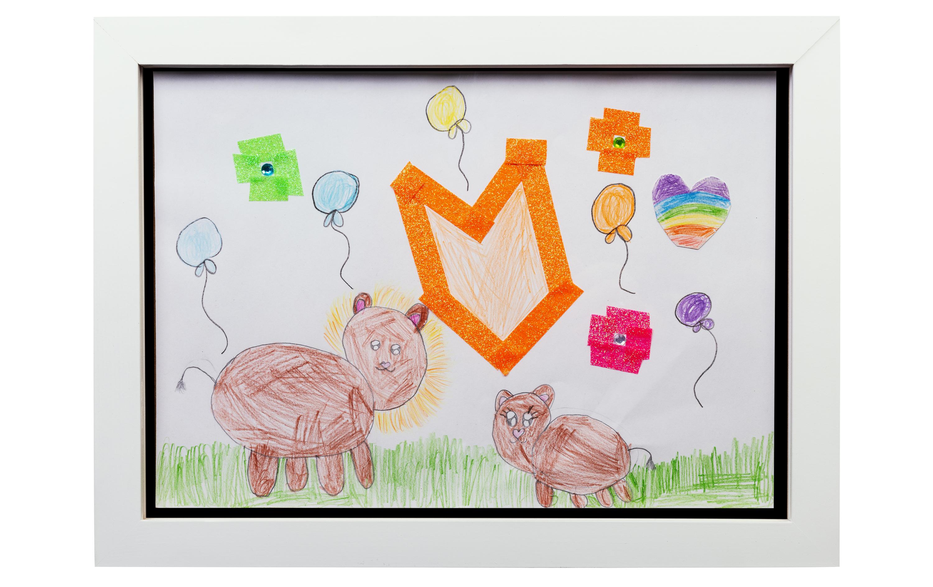 COCON Bilderrahmen für Kinderzeichnungen 35 x 26 x 5 cm, Weiss