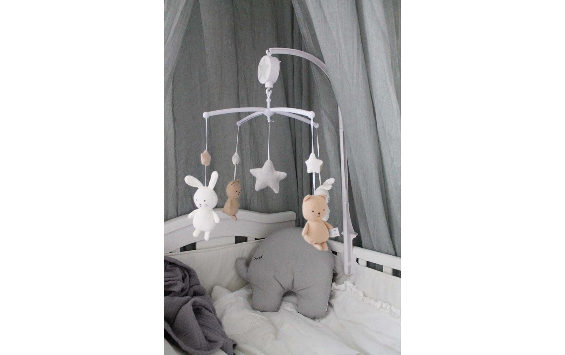 Jabadabado Mobile Musik Teddy / Hase Weiss