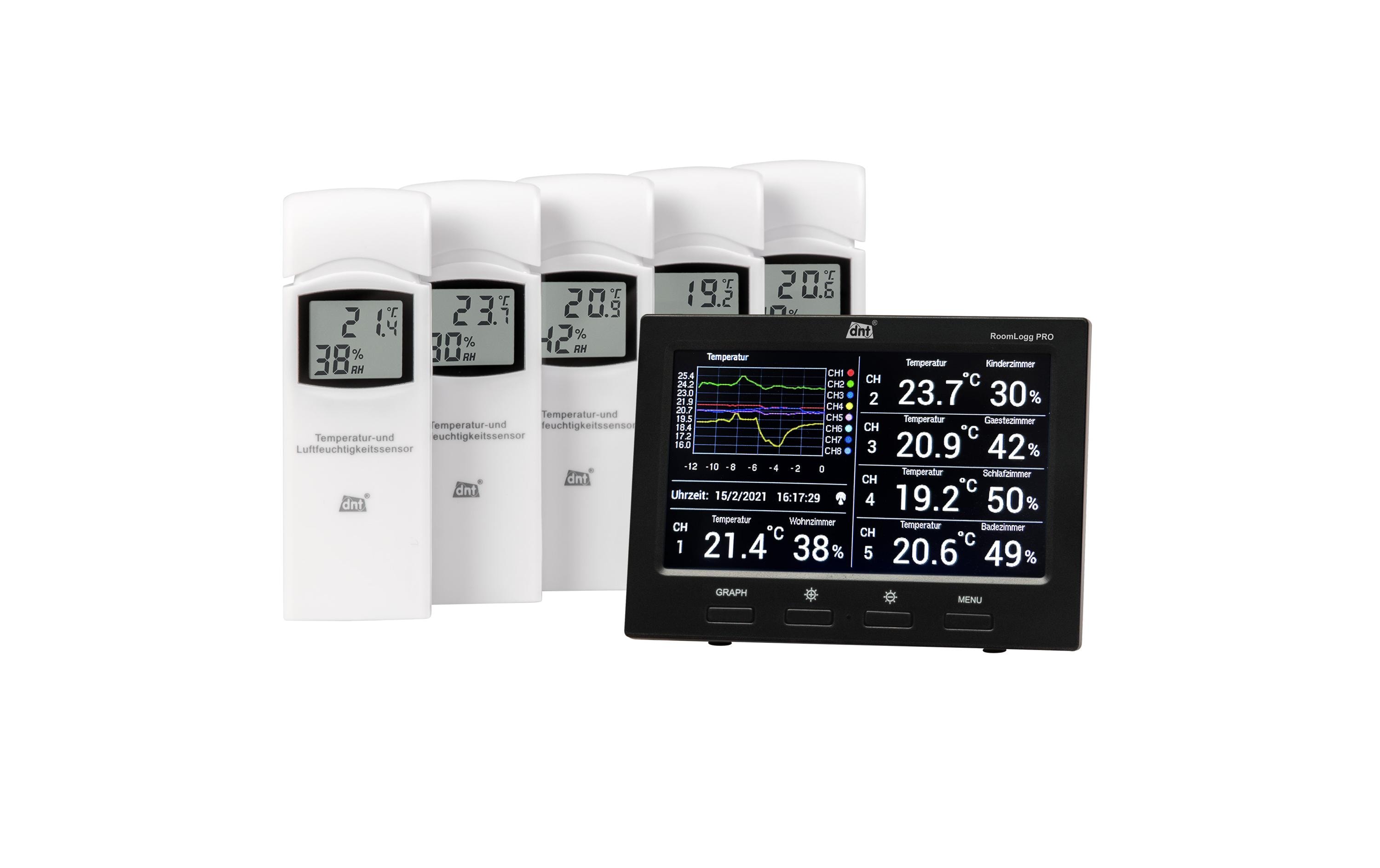 dnt Funk-Thermometer Raumklimastation RoomLogg PRO