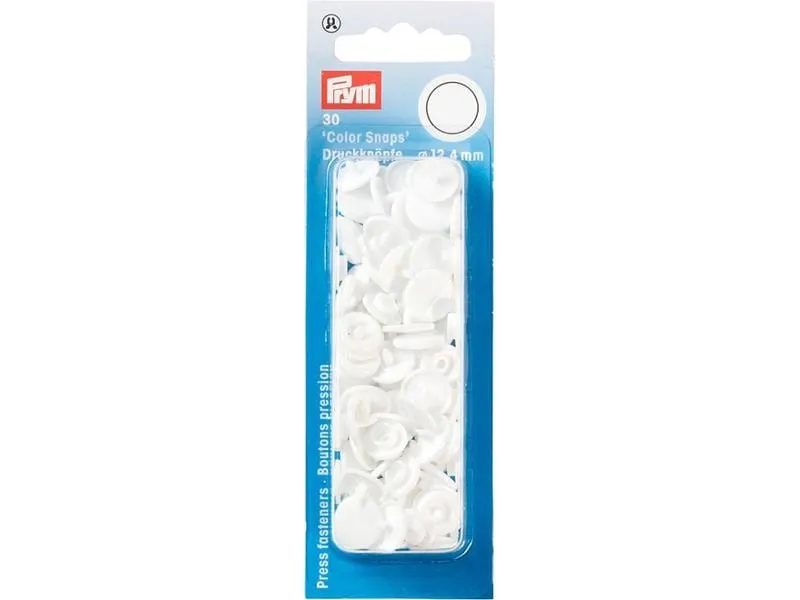 Prym Druckknöpfe Color Snaps Weiss, 12.4 mm, 30 Stück Prym Druckknöpfe Color Snaps Weiss, 12.4 mm, 30 Stück