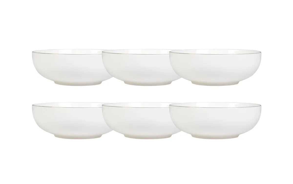FURBER Suppen- & Pastateller Ø 20.5 cm, 6 Stück, Weiss/Gold