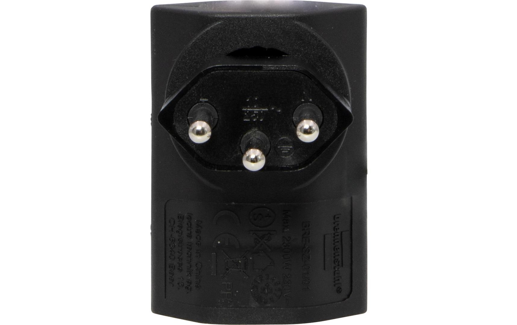 Brennenstuhl Flachstecker 1 x T13, 300° drehbar, flach, Schwarz