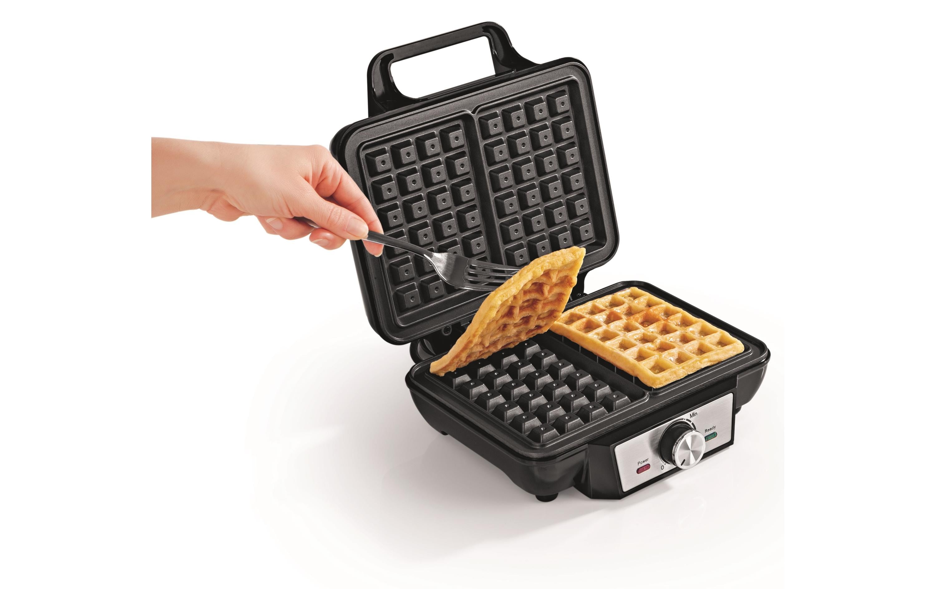 GOURMETmaxx Waffeleisen Schwarz/Silber