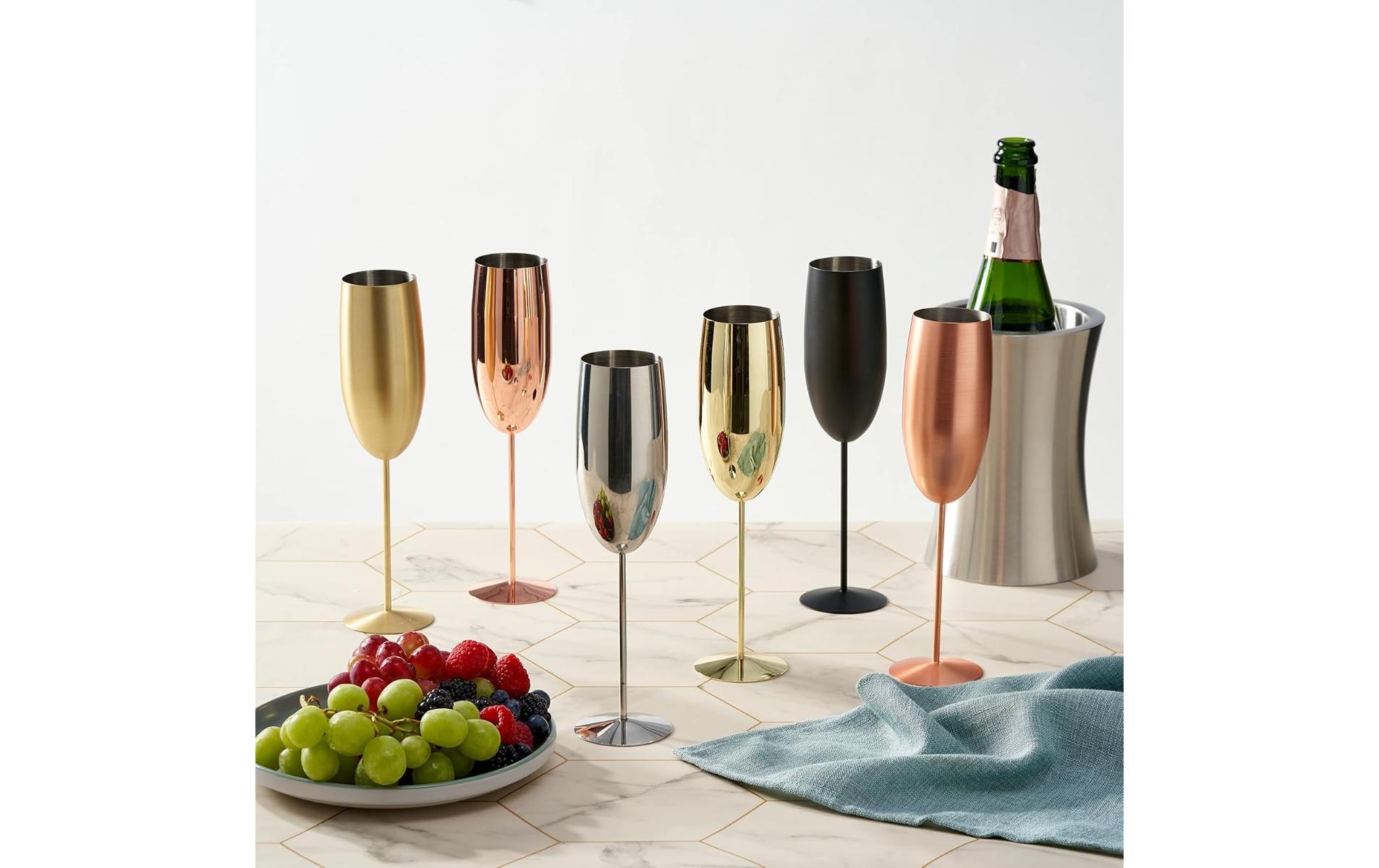 Oak & Steel Sektglas 285 ml, 4 Stück, Rosegold matt