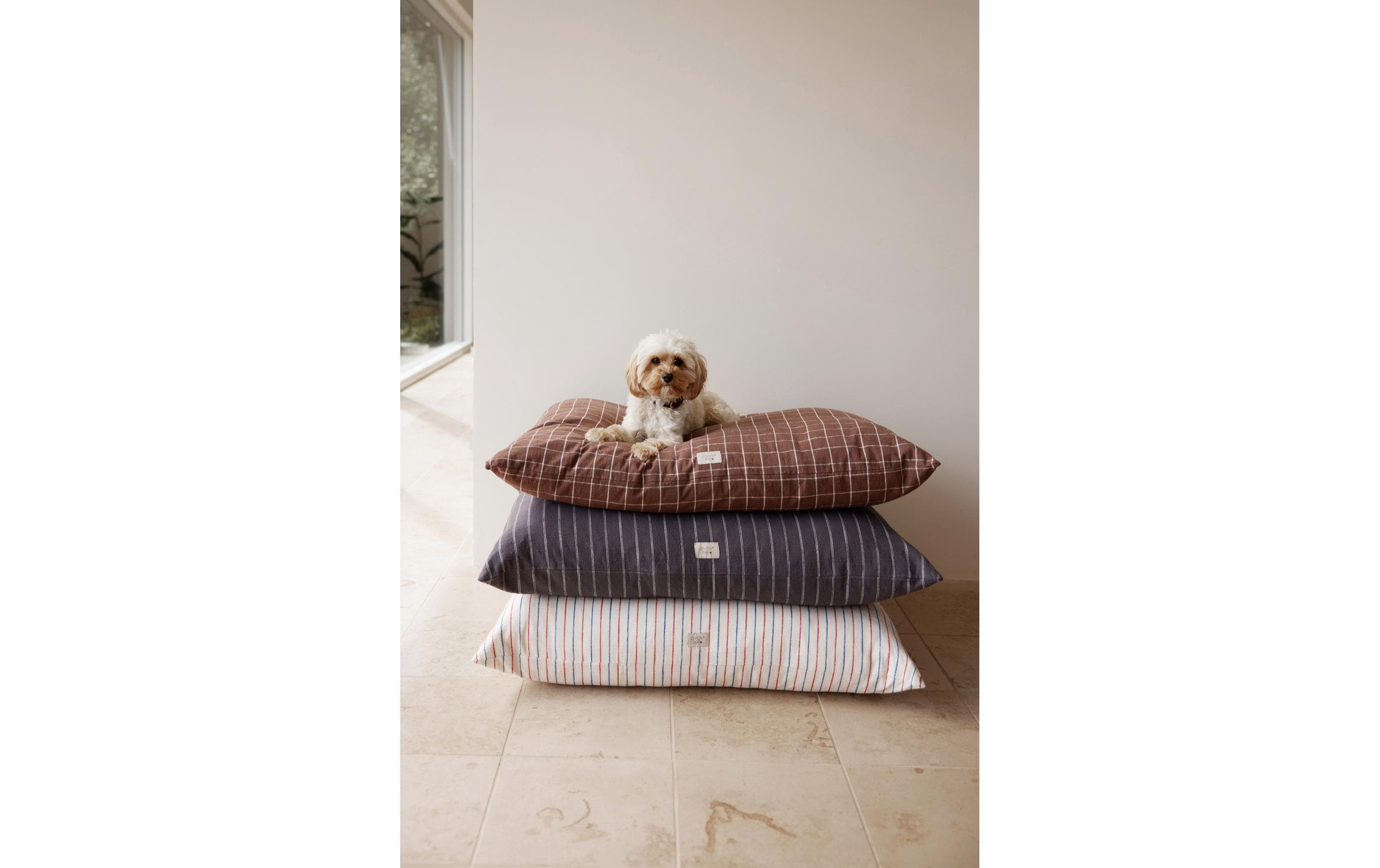 OYOY Hunde-Kissen Kyoto, L, Anthracite