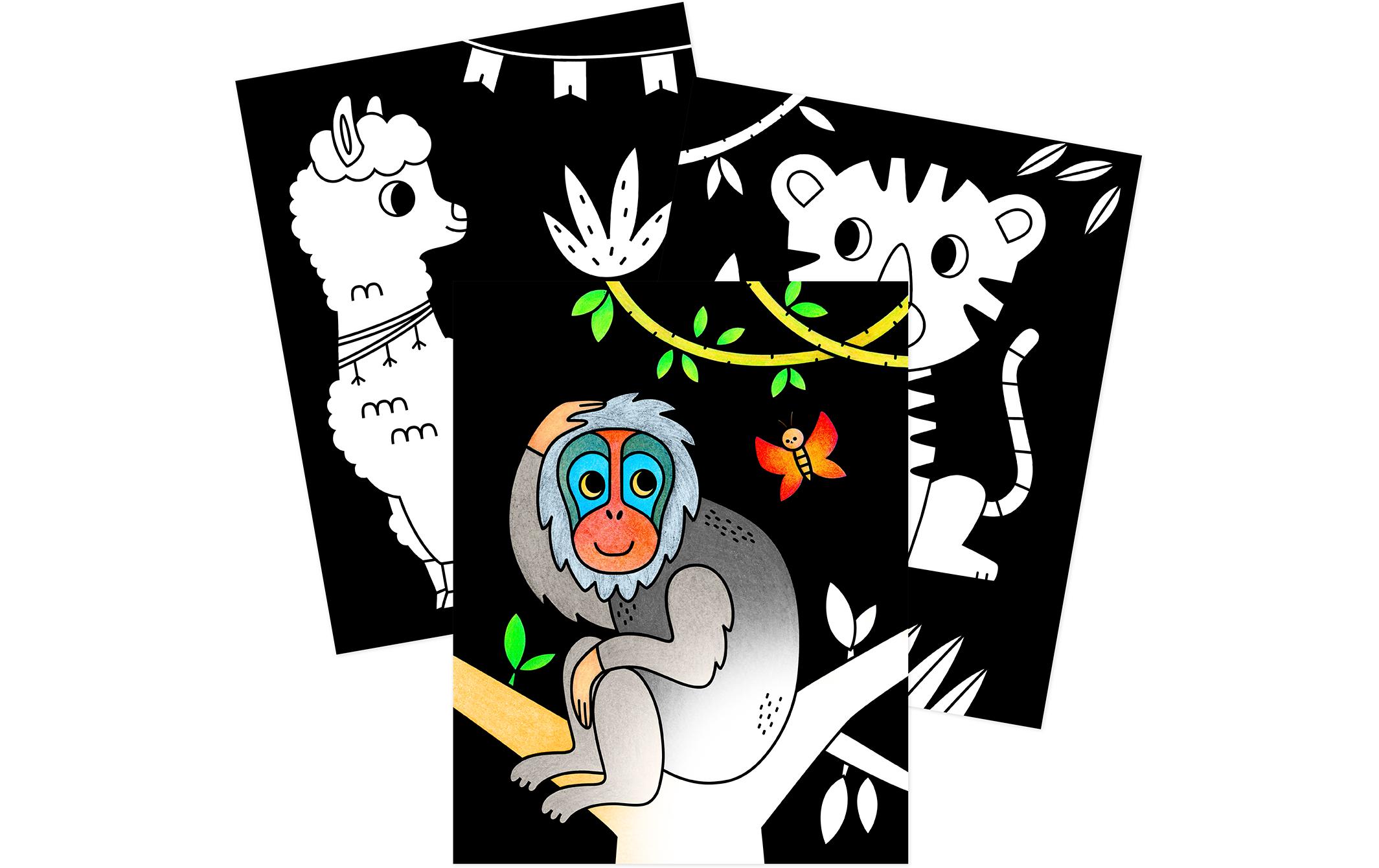 Avenue Mandarine Zeichenblock Graffy Black Tiere