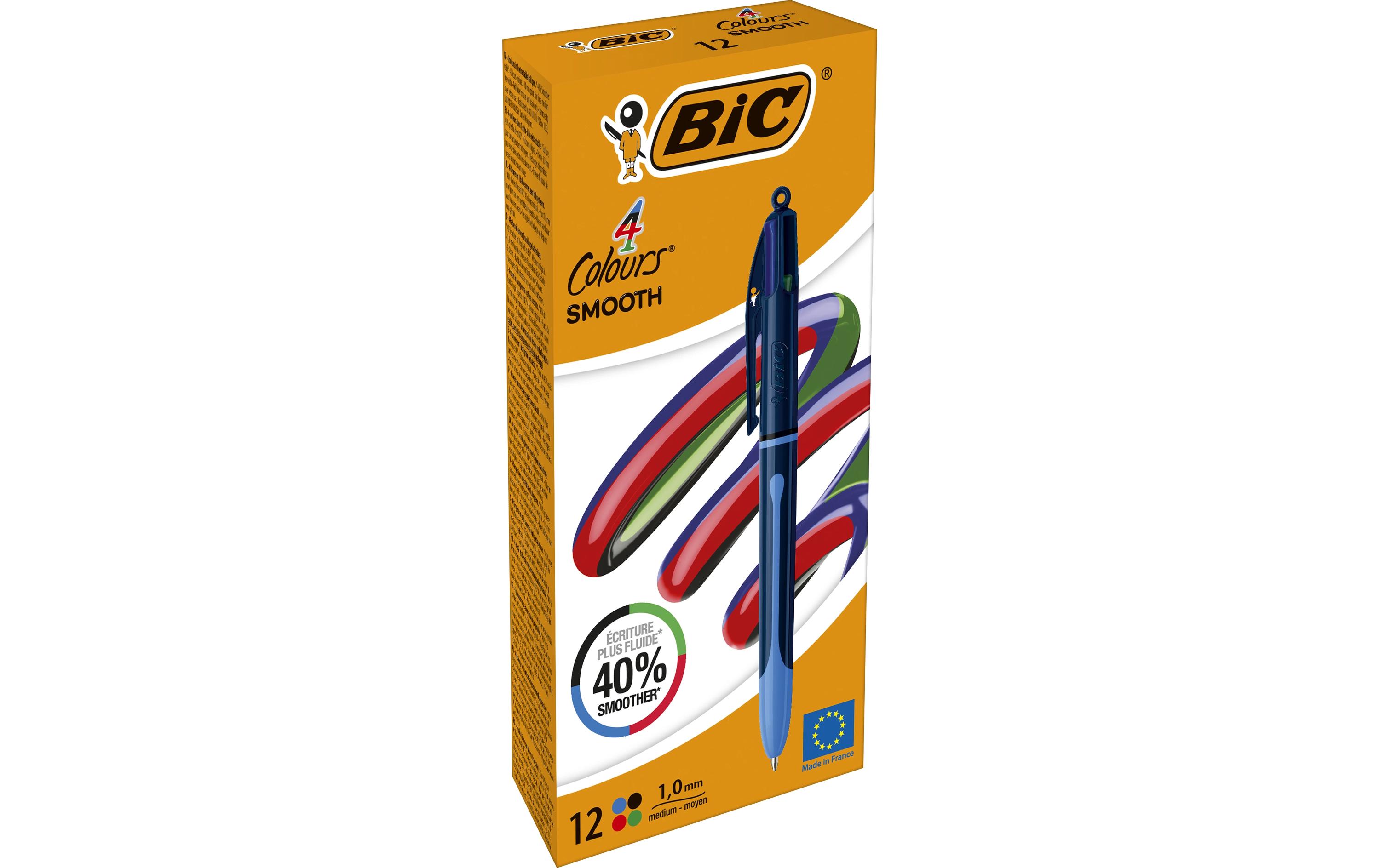 BIC 4 Colours Kugelschreiber Smooth Box, 12 Stk, 1.0 mm, Blau BIC 4 Colours Kugelschreiber Smooth Box, 12 Stk, 1.0 mm, Blau