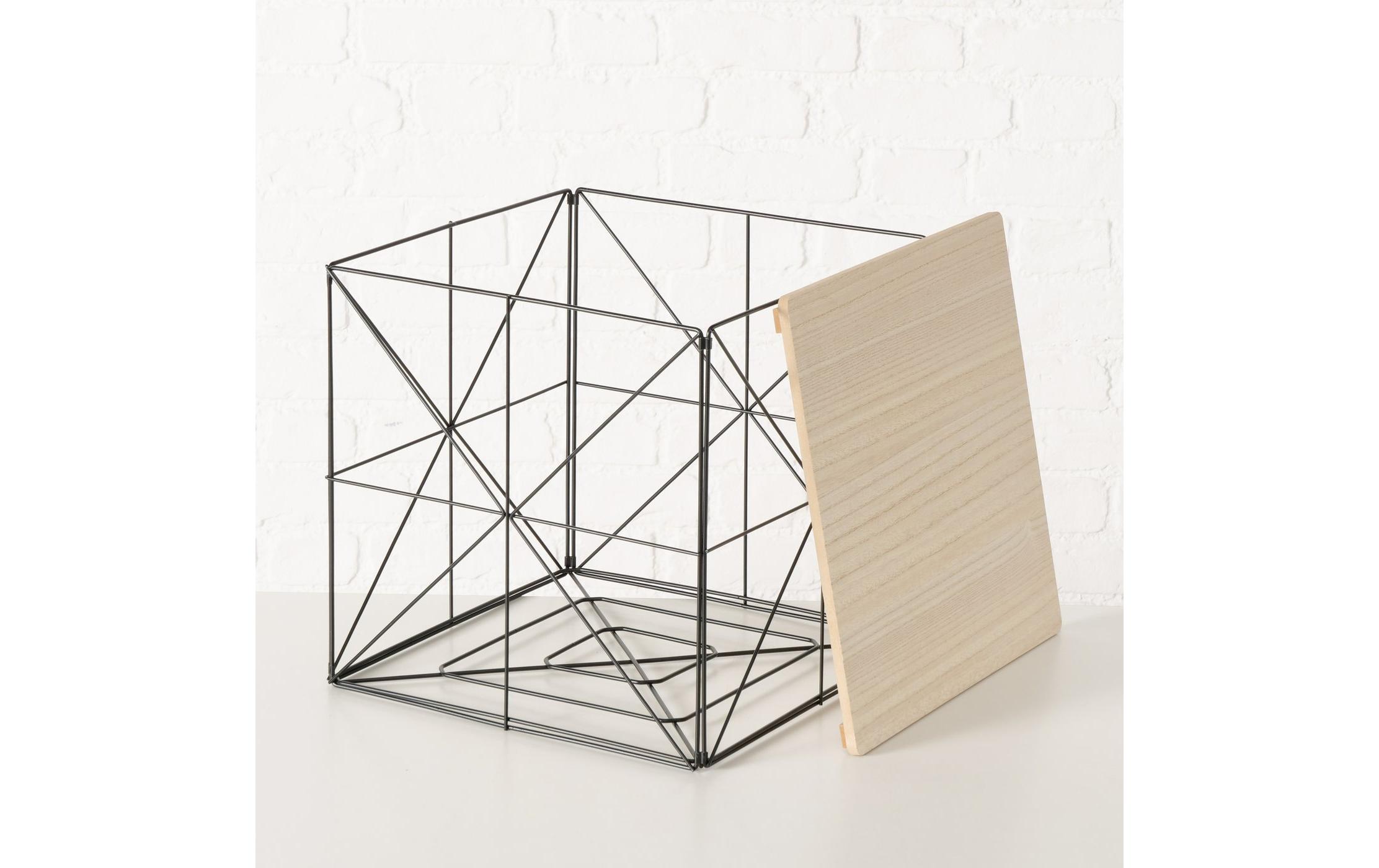 Boltze Beistelltisch Kubio 38 x 38 cm, Natur/Schwarz