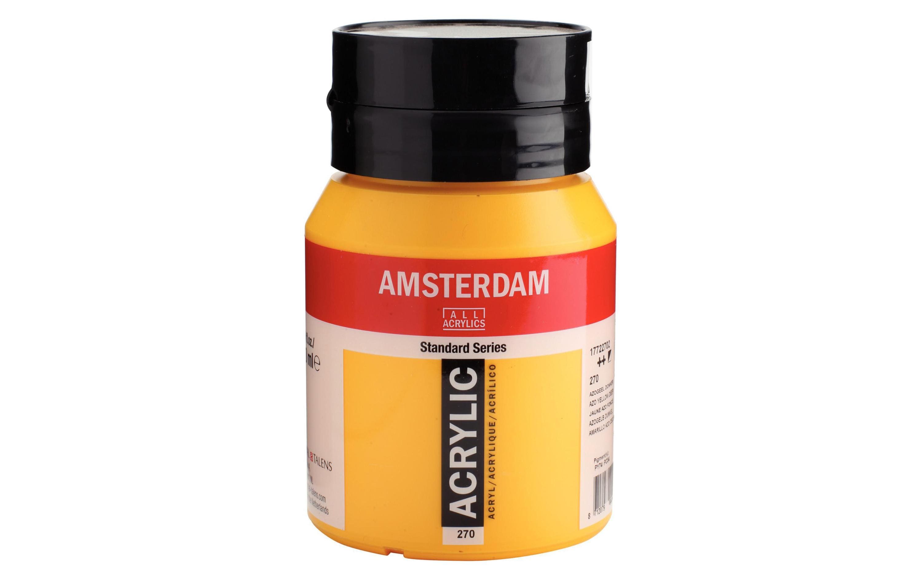 Amsterdam Acrylfarbe Standard 270 Azogelb halbdeckend, 500 ml Amsterdam Acrylfarbe Standard 270 Azogelb halbdeckend, 500 ml