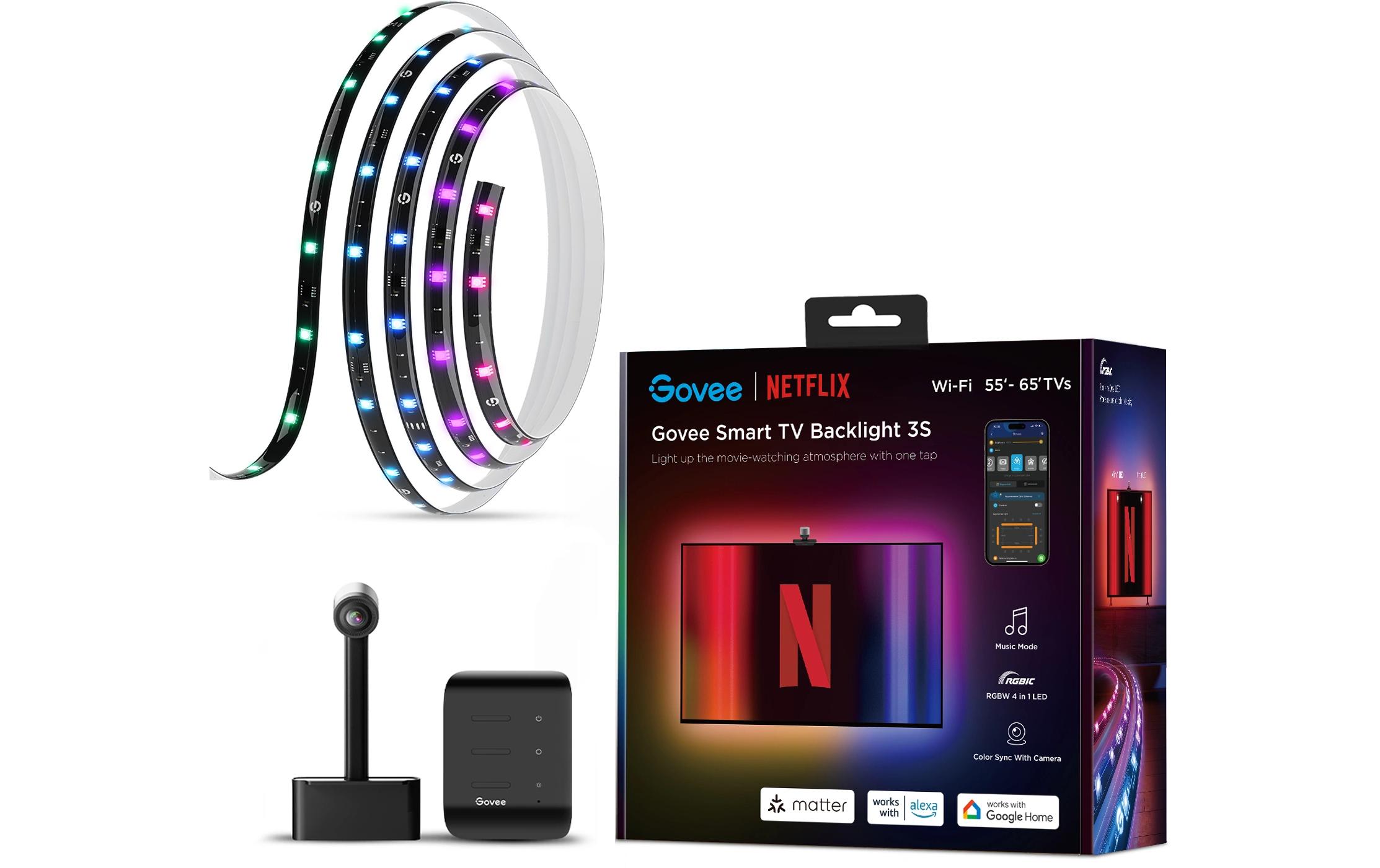 Govee Envisual TV Backlight 3S Netflix Version, RGBICW, 55-65