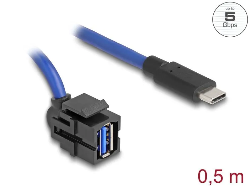 Delock Keystone-Modul USB 5 Gbps A zu USB Type-C Delock Keystone-Modul USB 5 Gbps A zu USB Type-C