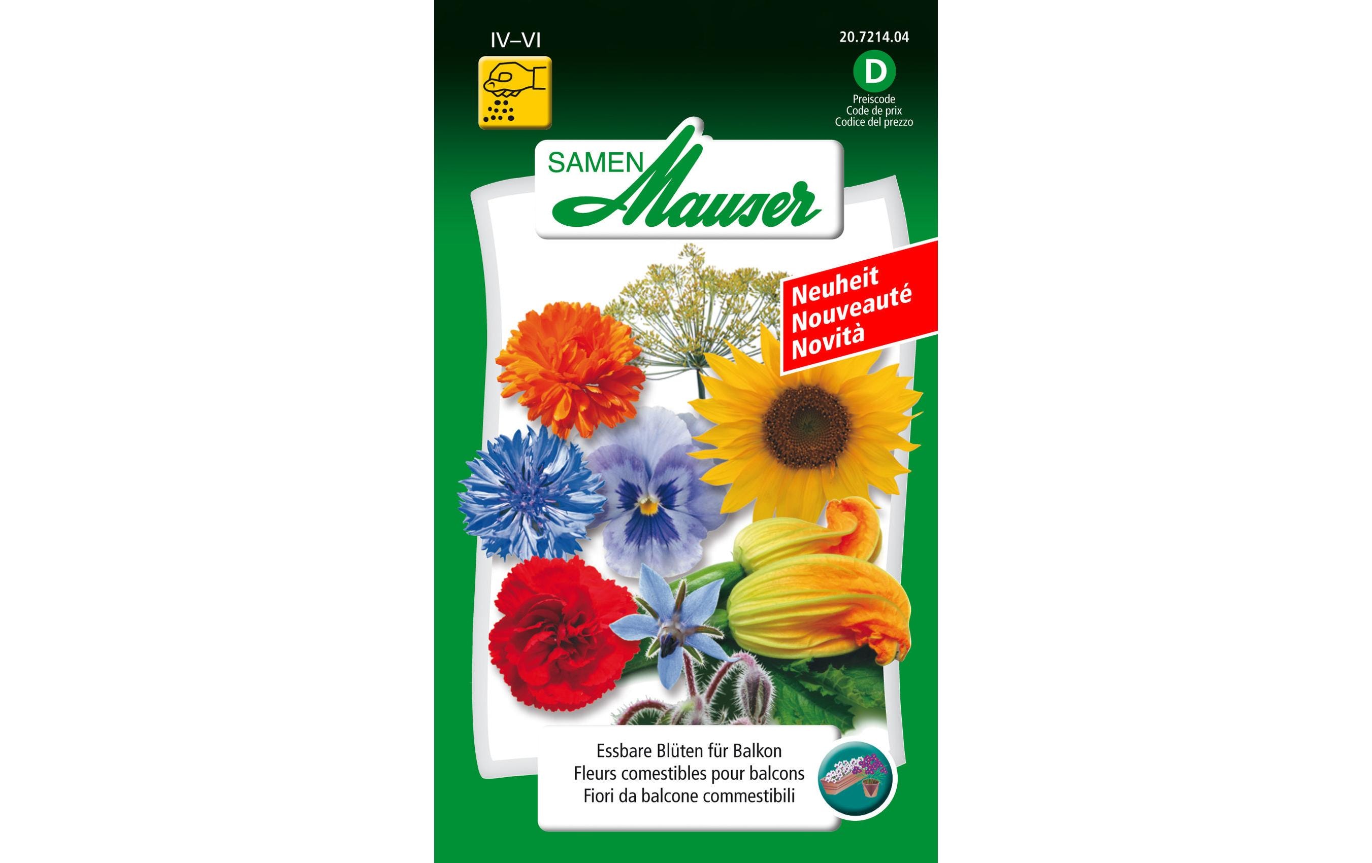 Samen Mauser Essbare Blüten für Balkon Samen Mauser Essbare Blüten für Balkon