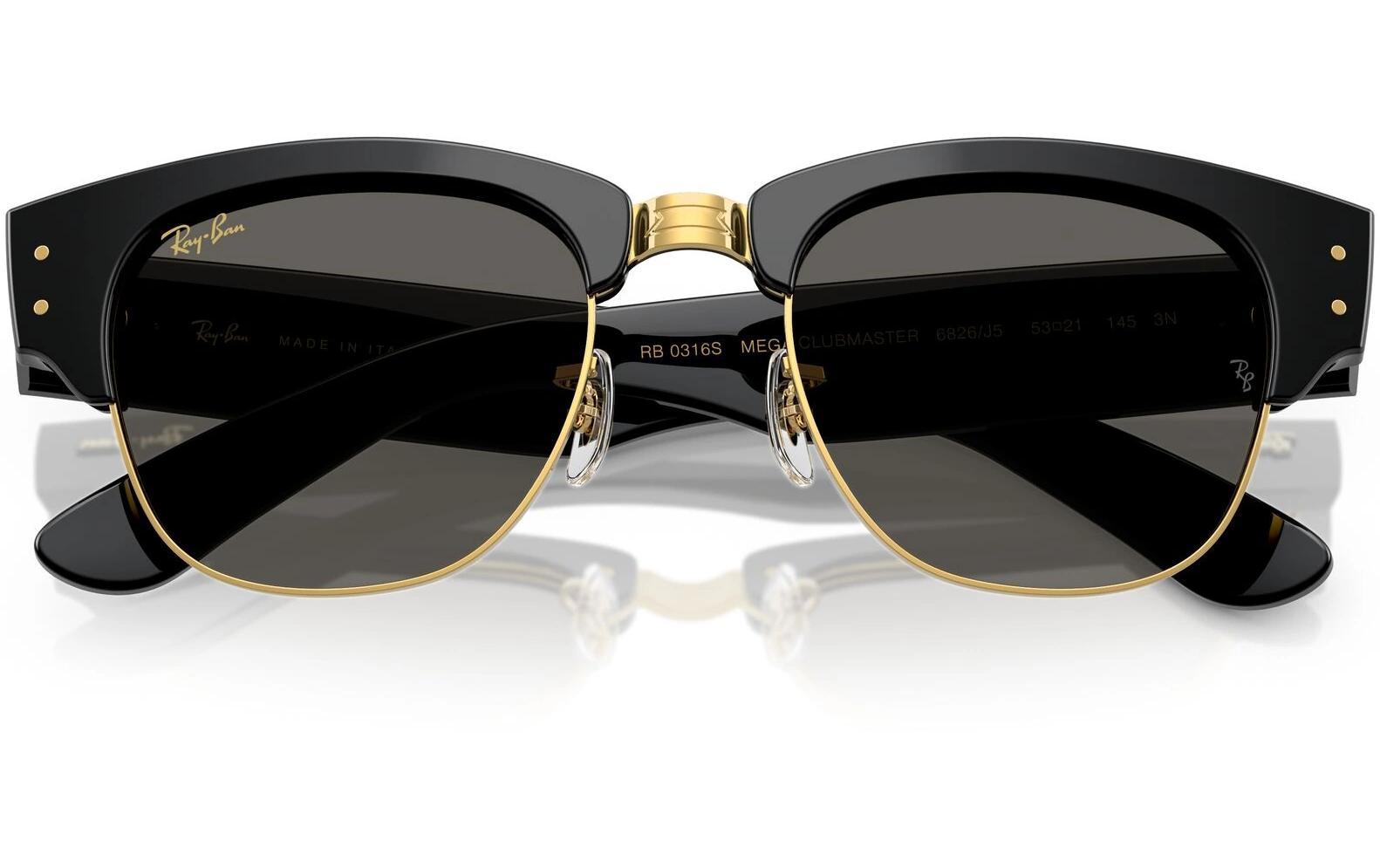 Ray-Ban Sonnenbrille Mega Clubmaster Schwarz/Gold