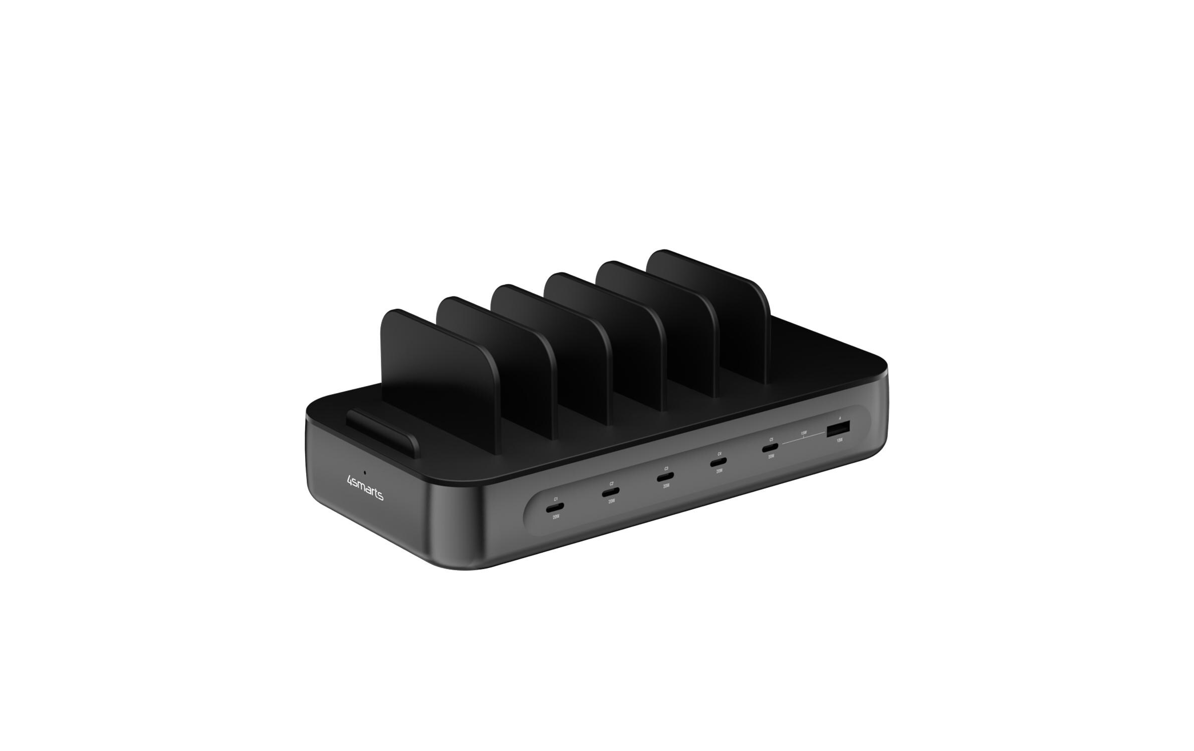 4smarts Ladestation Team 100W 5C/1A inkl. 6 Kabel 5x USB-C 1x USB-A 4smarts Ladestation Team 100W 5C/1A inkl. 6 Kabel 5x USB-C 1x USB-A