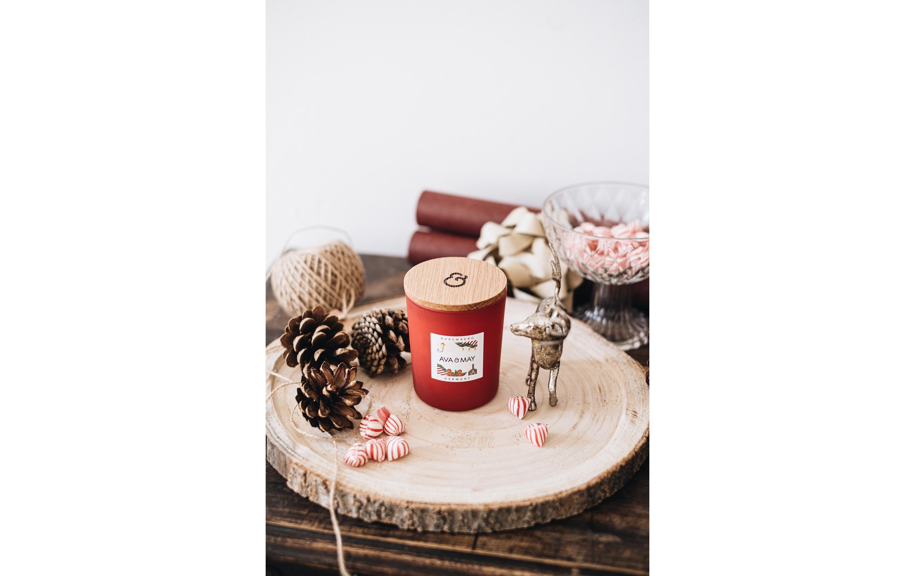 AVA & MAY Kerzenglas Nürnberg, Rot