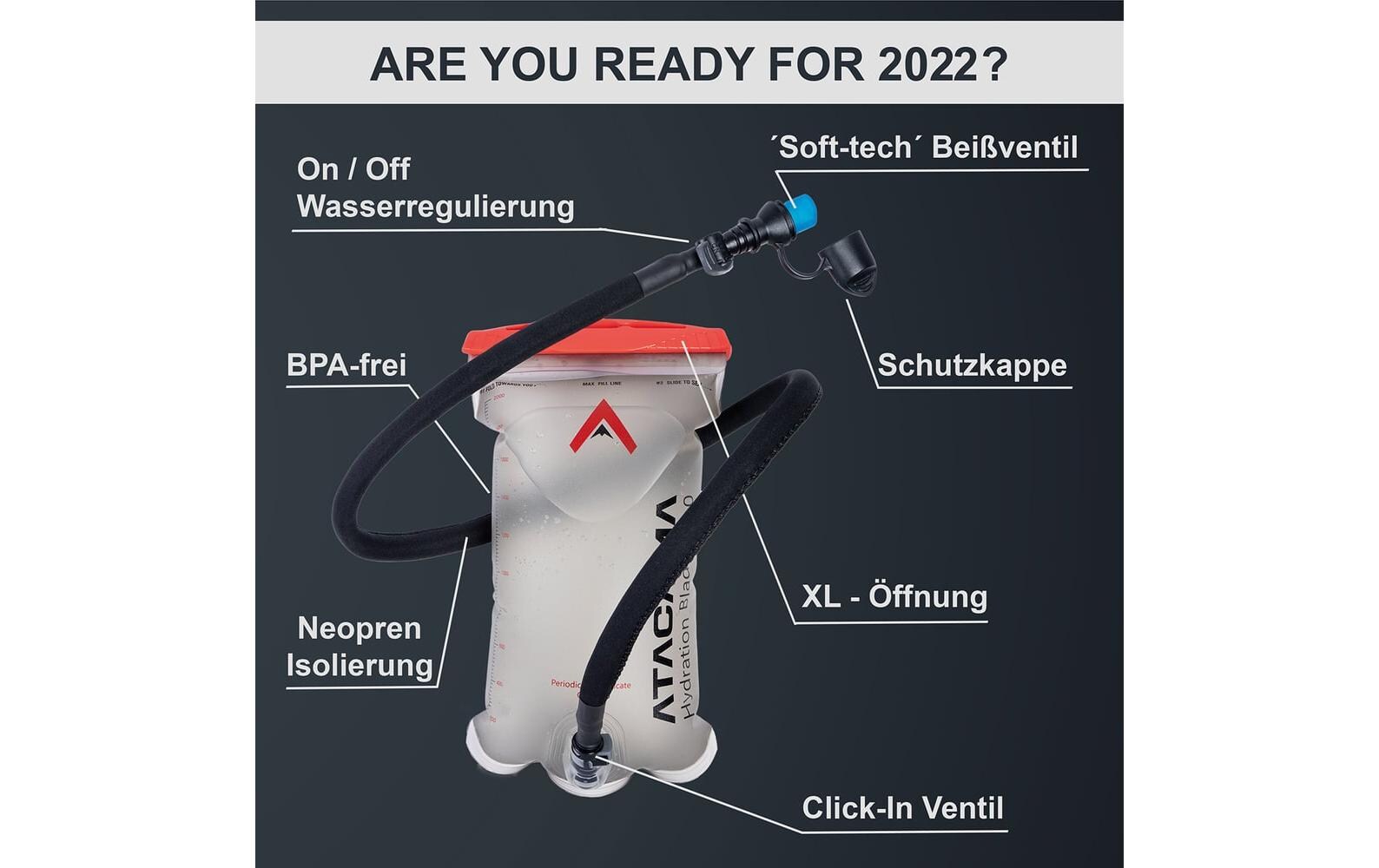 Atacama ATACAMA Trinkblase 2 Liter für Trinksystem Atacama ATACAMA Trinkblase 2 Liter für Trinksystem