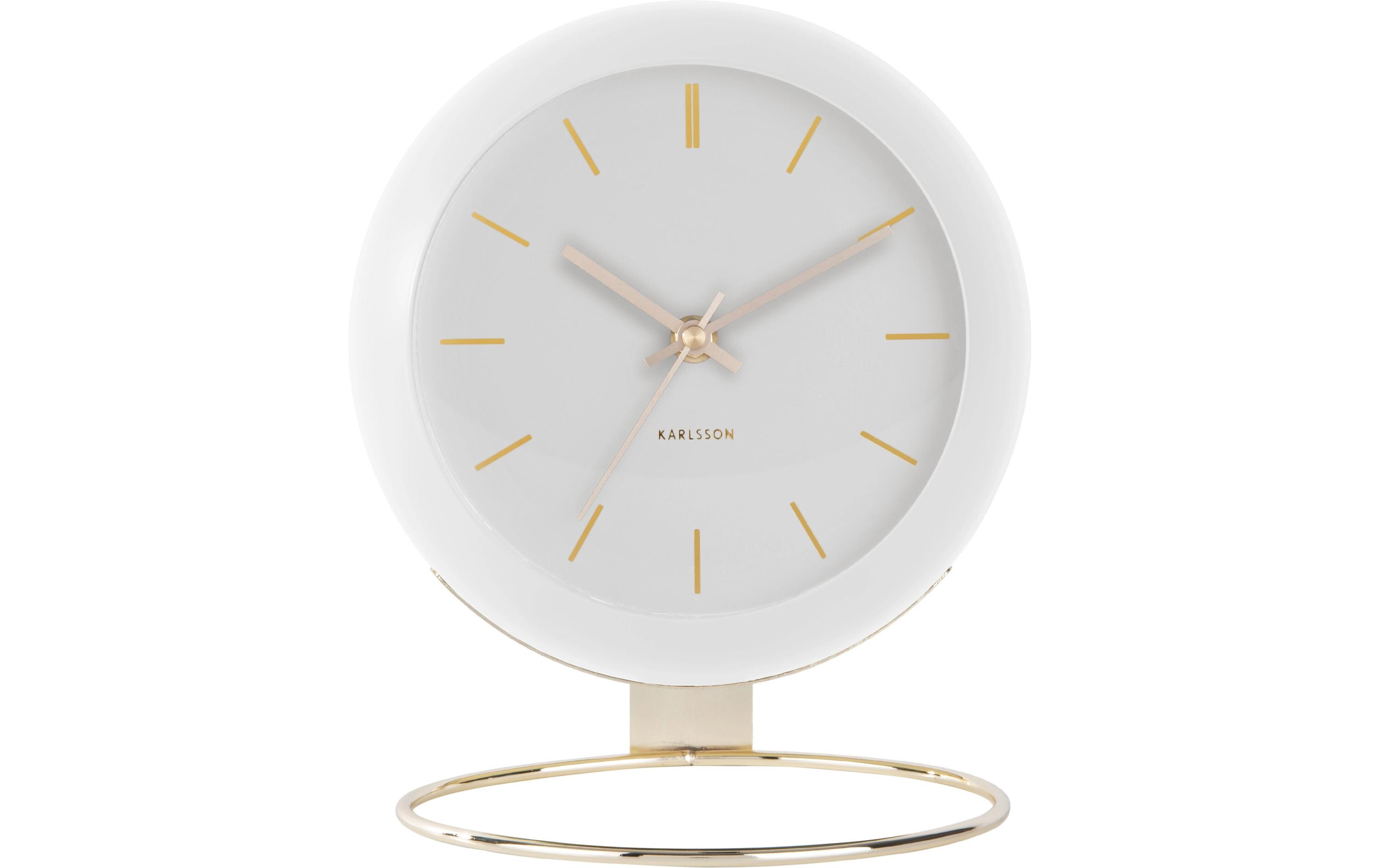 KARLSSON Tischuhr Globe 25 cm, Weiss
