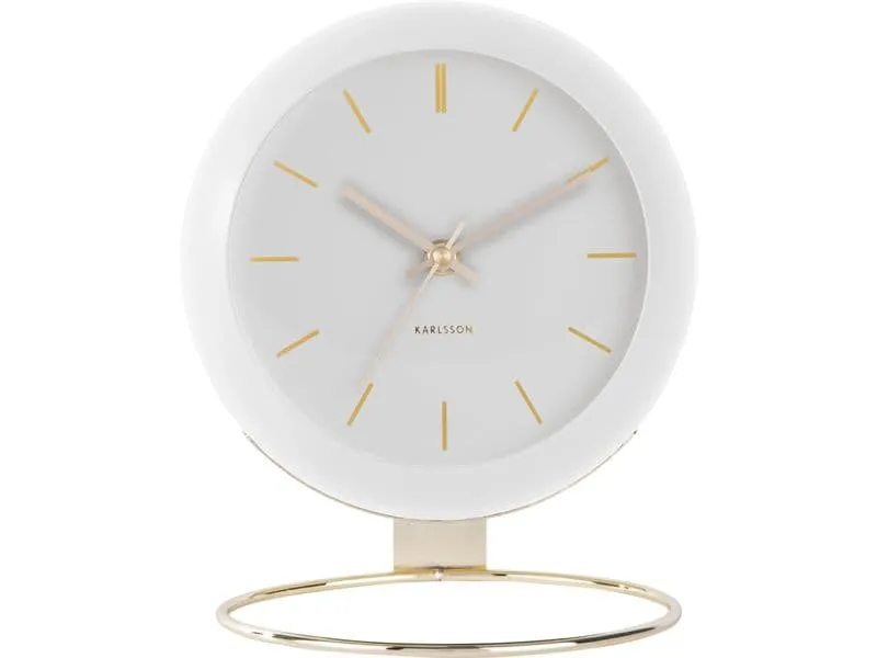 KARLSSON Tischuhr Globe 25 cm, Weiss