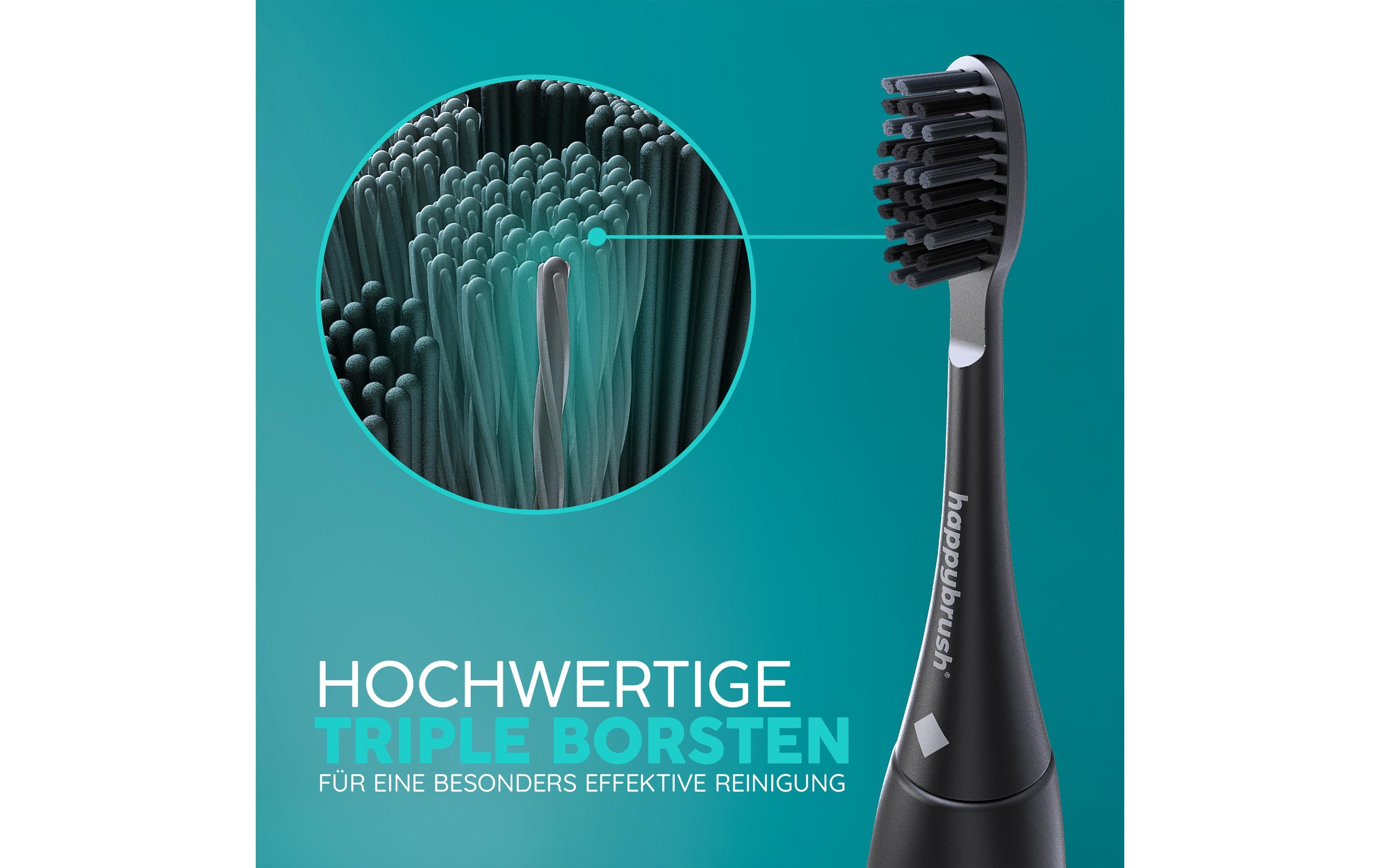 happybrush Zahnbürstenkopf Eco Vibe V3+ Black, 3 Stück