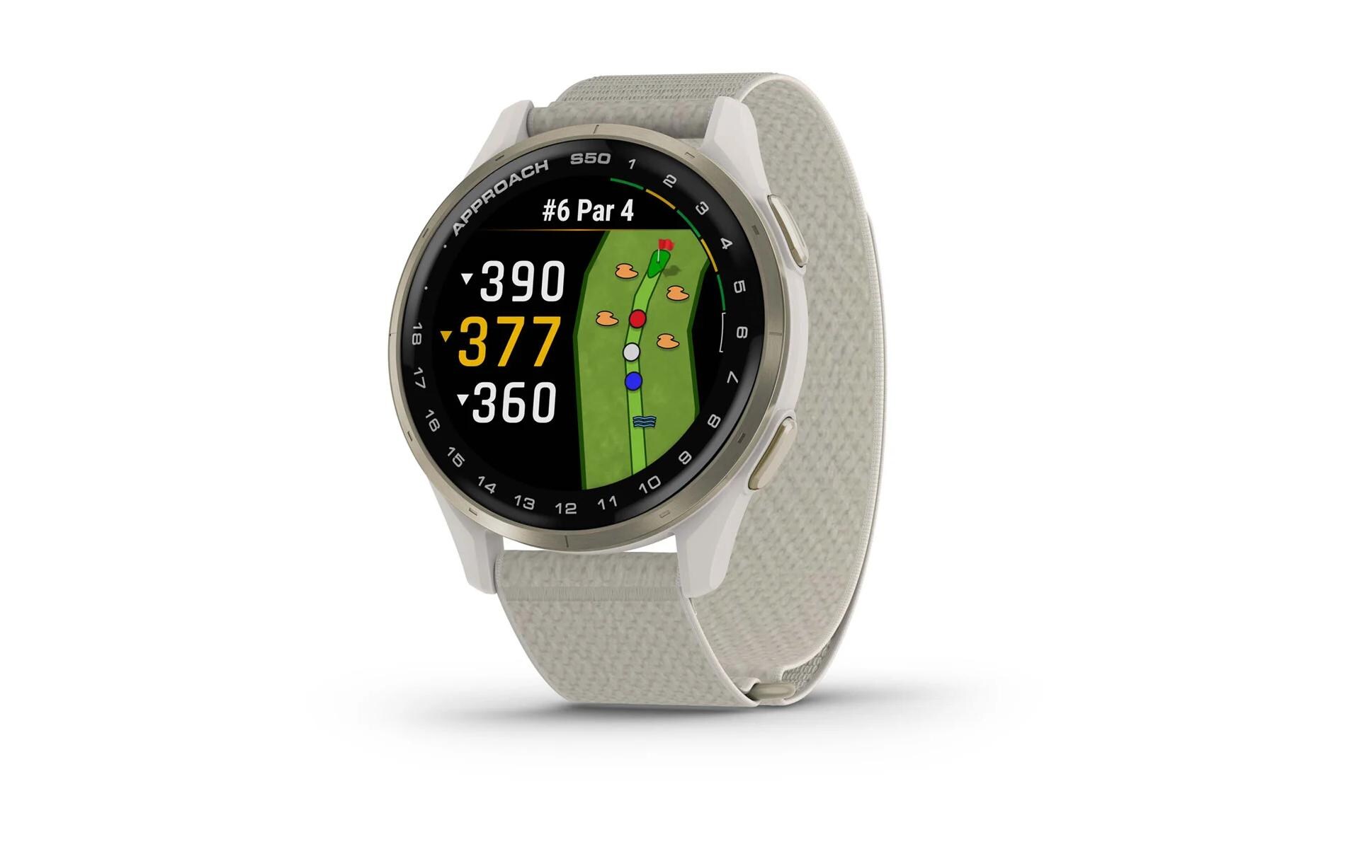 GARMIN GPS-Sportuhr Approach S50 elfenbein/cremegold, Band 20mm GARMIN GPS-Sportuhr Approach S50 elfenbein/cremegold, Band 20mm