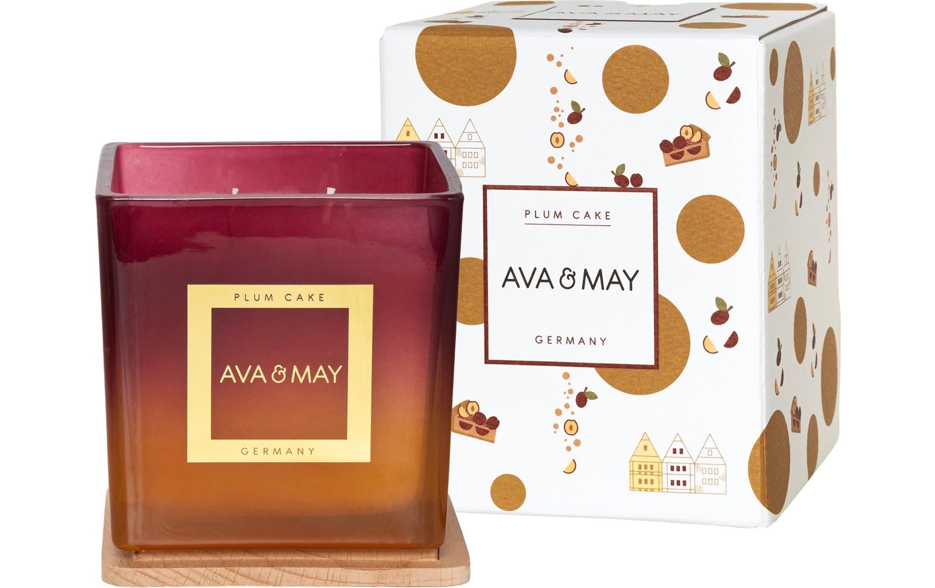 AVA & MAY Duftkerze Plum Cake, 450 g