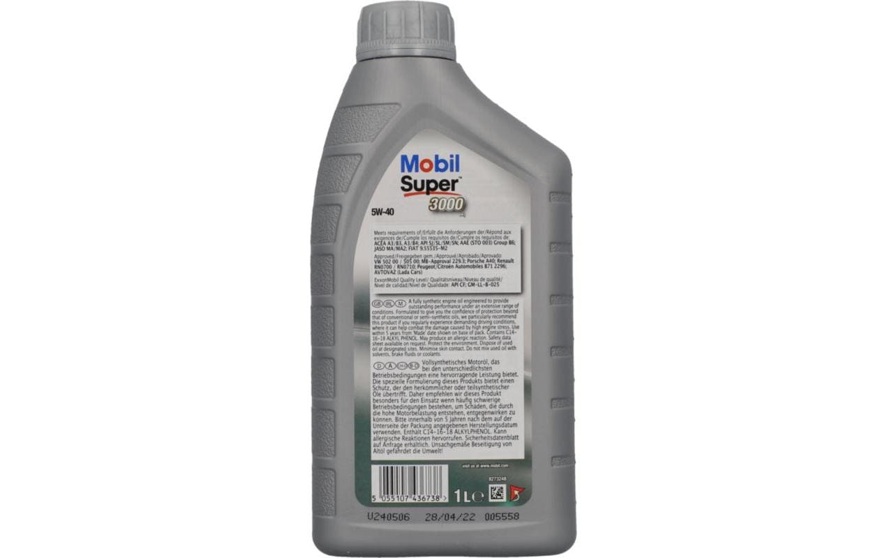 Mobil Motorenöl Super 3000 X1 5W-40, 1 l Mobil Motorenöl Super 3000 X1 5W-40, 1 l