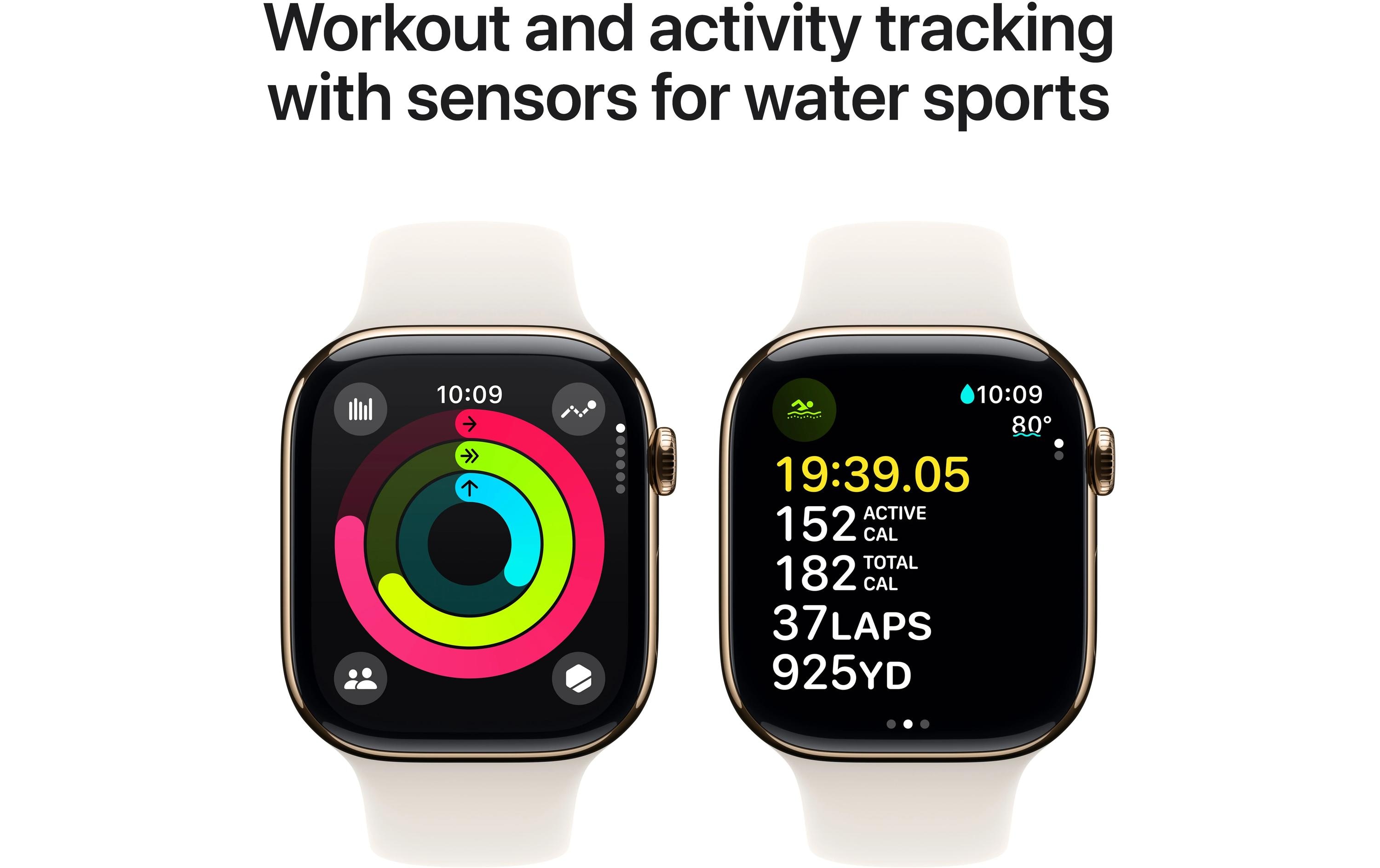 Apple Watch Series 10 46 mm LTE Titanium Gold Sport Polarlicht M/L