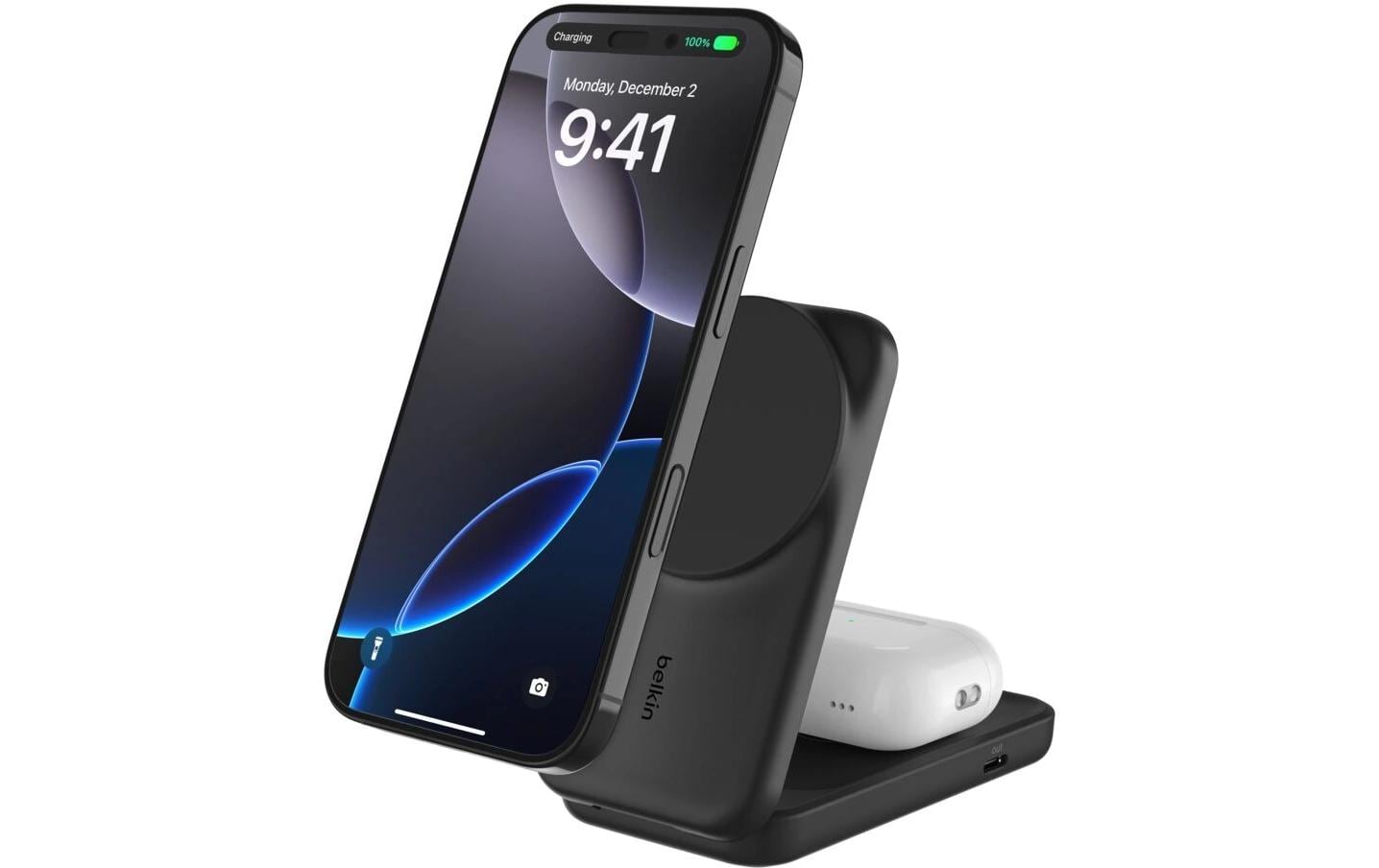 Belkin Wireless Charger UltraCharge 2in1 eckig, Schwarz Belkin Wireless Charger UltraCharge 2in1 eckig, Schwarz