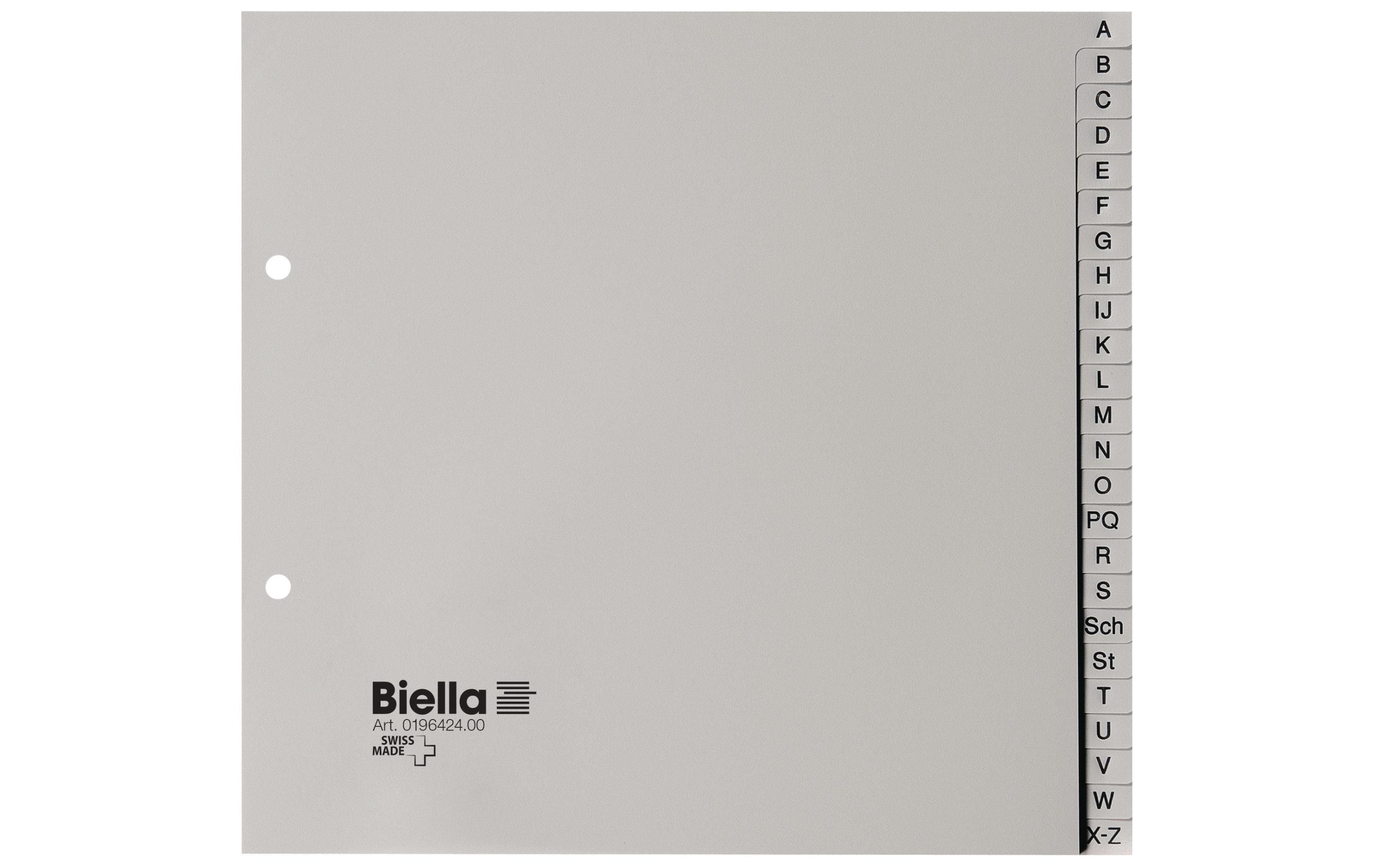 Biella Register A-Z teildeckend mit Indexblatt Biella Register A-Z teildeckend mit Indexblatt