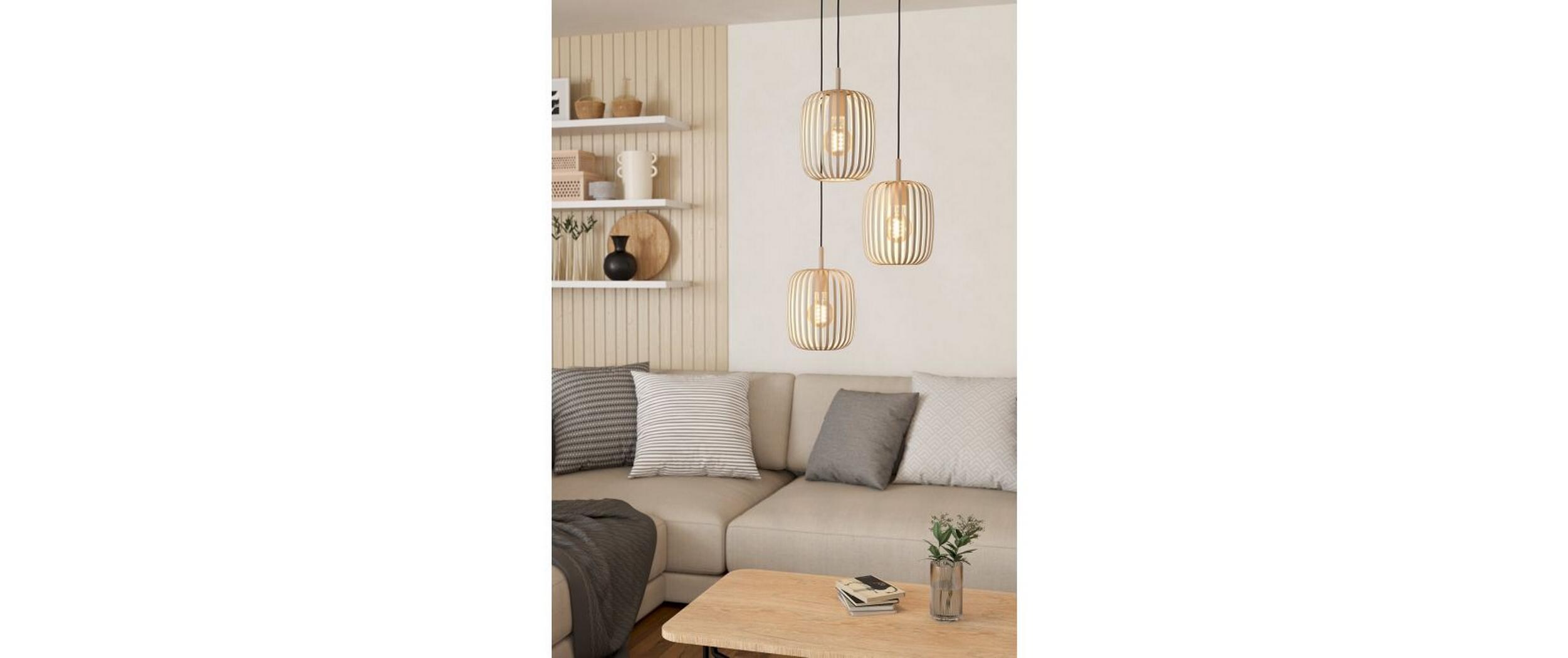 EGLO Leuchten Pendelleuchte ROMAZZINA beige exkl. E27 3x40W