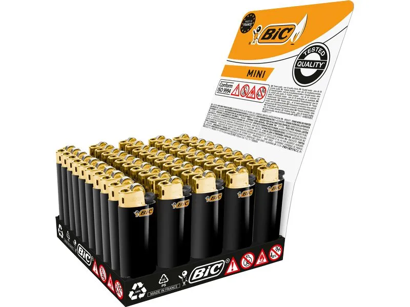 BIC Feuerzeug Mini J25 Gold Schwarz BIC Feuerzeug Mini J25 Gold Schwarz