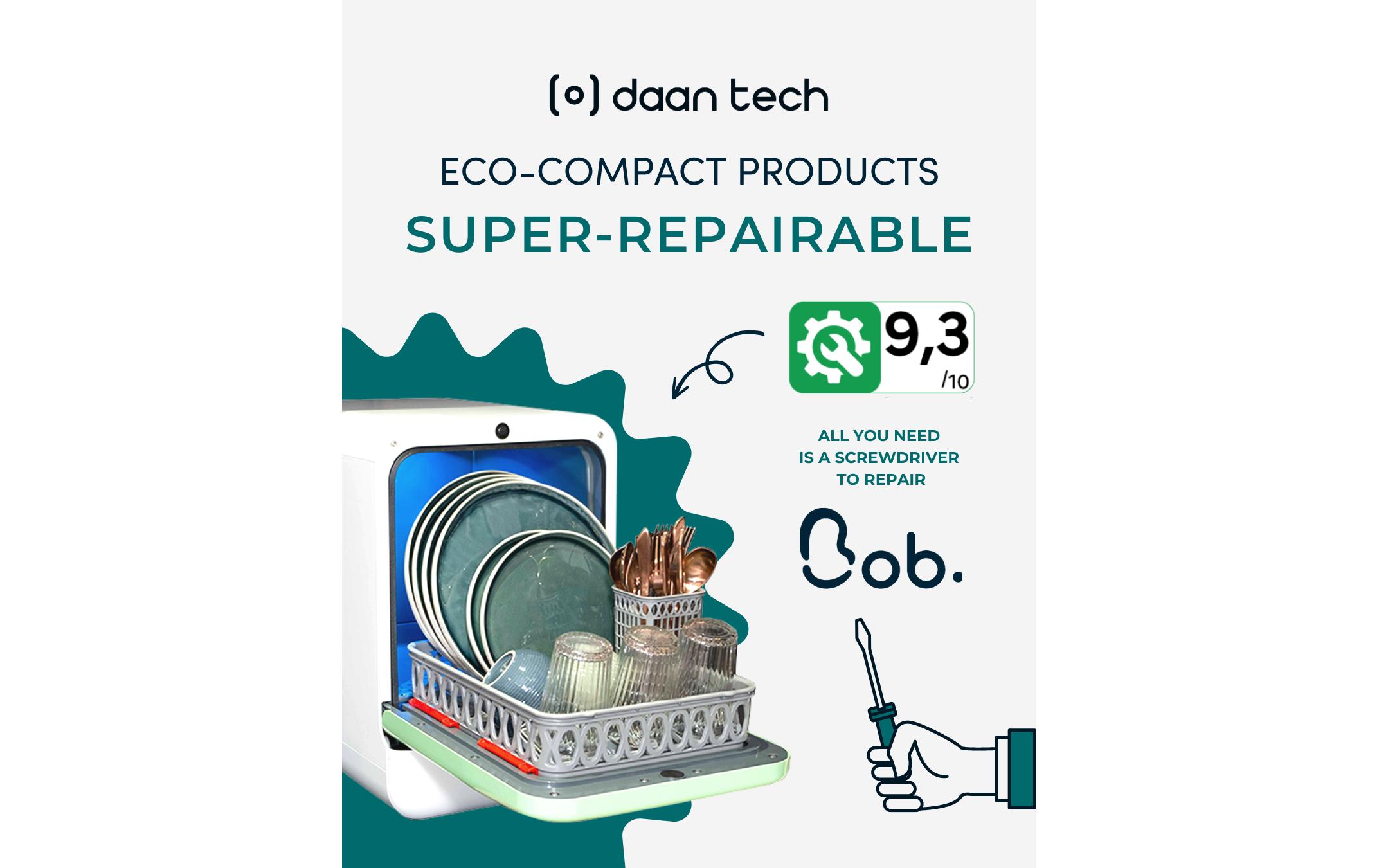 Daan Tech Tischgeschirrspüler Bob Weiss/Blau