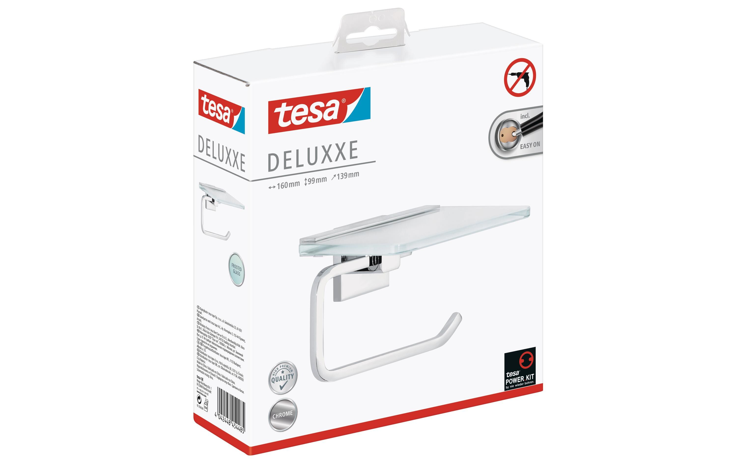 tesa Toilettenpapierhalter Deluxxe, Silber
