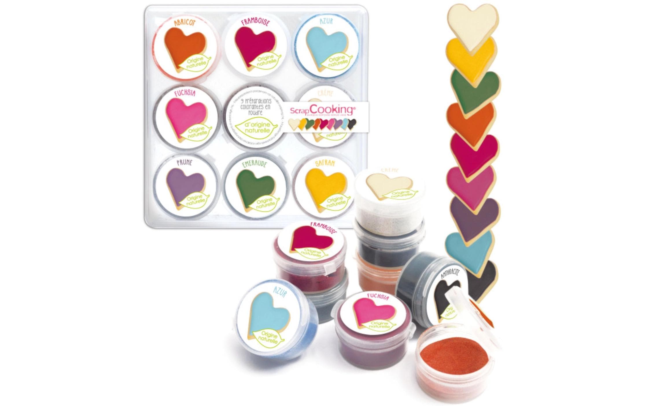 ScrapCooking Lebensmittelfarben Set natürlich 160 g, 9 Stk.