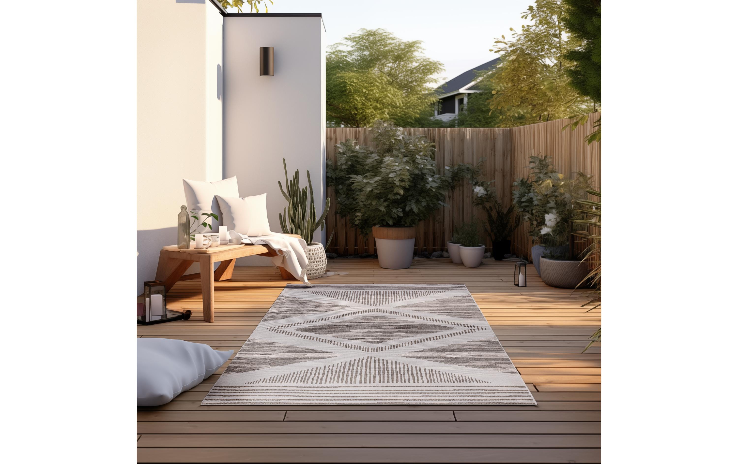 Elle Decoration Teppich Rhombus 80 x 150 cm, Linen