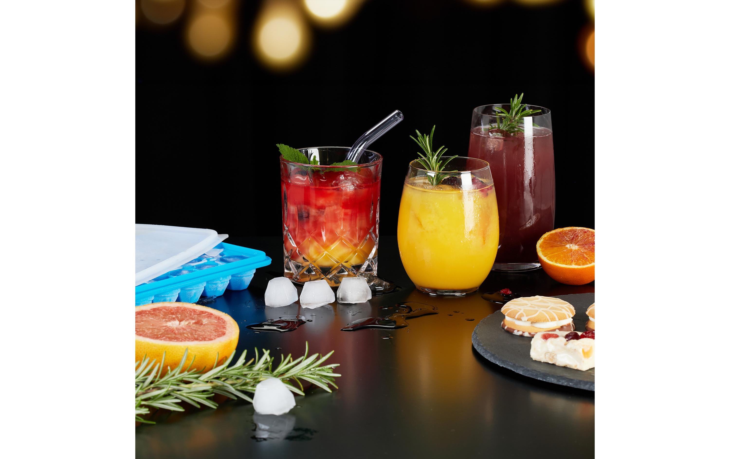 relaxdays Eiswürfelform Diamant 3 Stück, Blau/Transparent