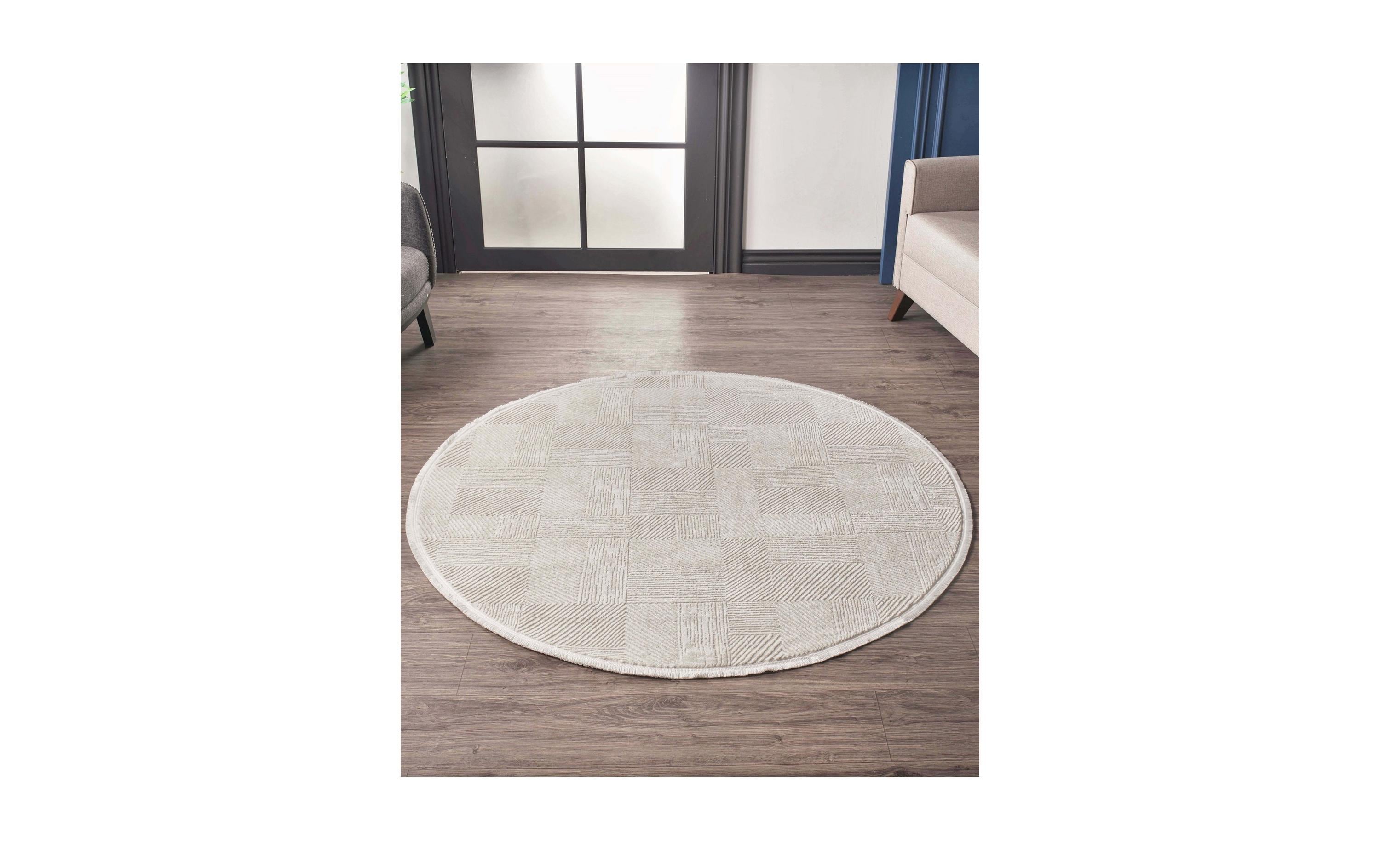 Conceptum Hypnose Teppich Leo 2969 Ø 120 cm, Beige