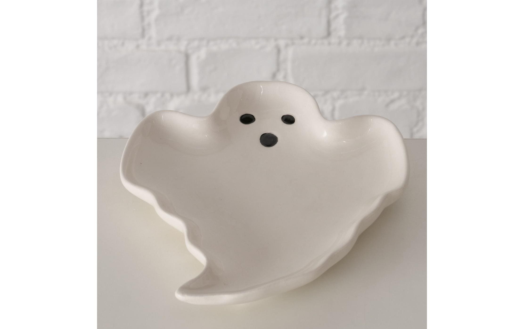 Boltze Aufsteller Teller Spooky Keramik, 20 x 16 x 2.5 cm